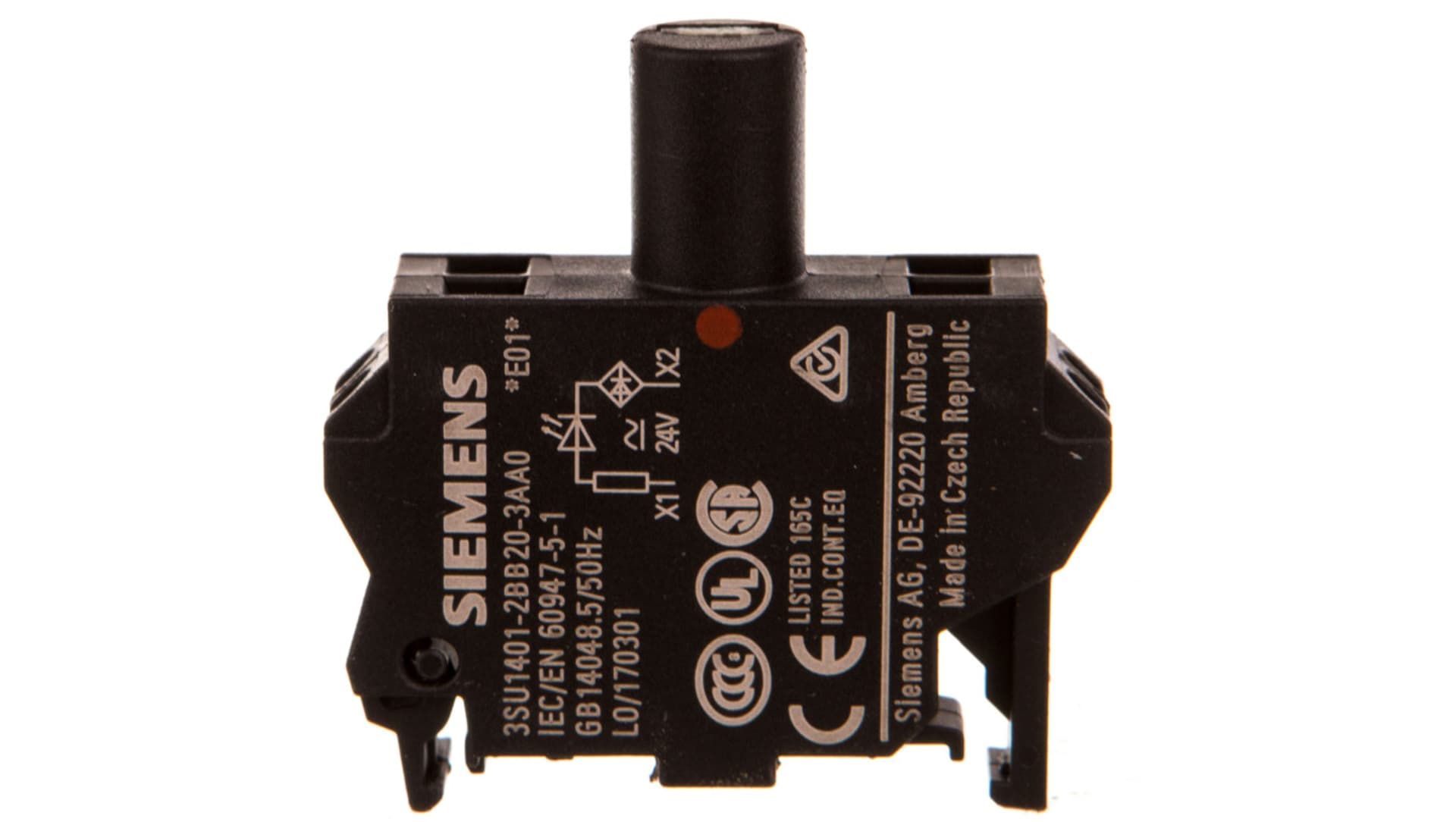 

Oprawka blok LED czerwony 24V AC-DC montaż w obudowie przył sprężynowe SIRIUS ACT 3SU1401-2BB20-3AA0