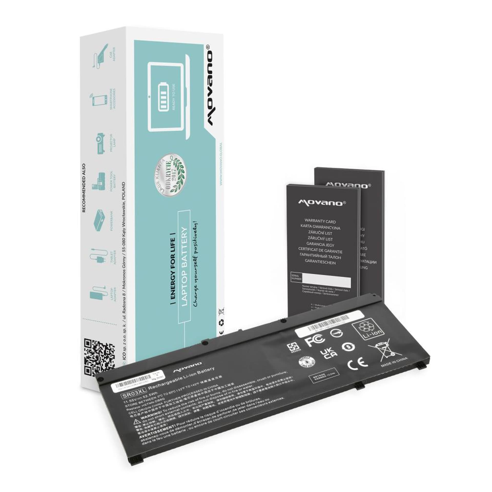 

Bateria Movano do HP Pavilion Gaming 15, 17