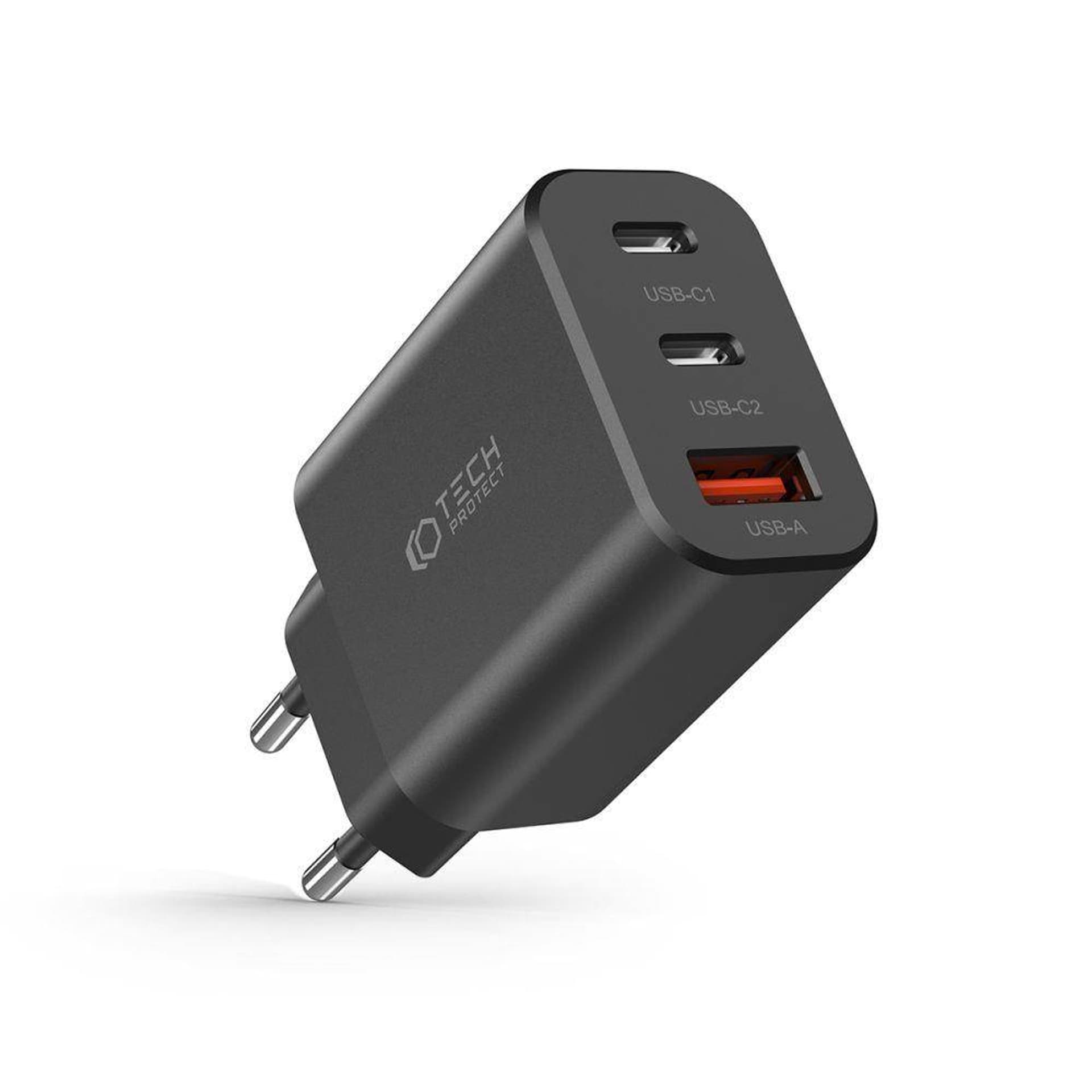 

Ładowarka Sieciowa 30W 2x PD USB-C + QC3.0 USB Tech-Protect C30W czarna