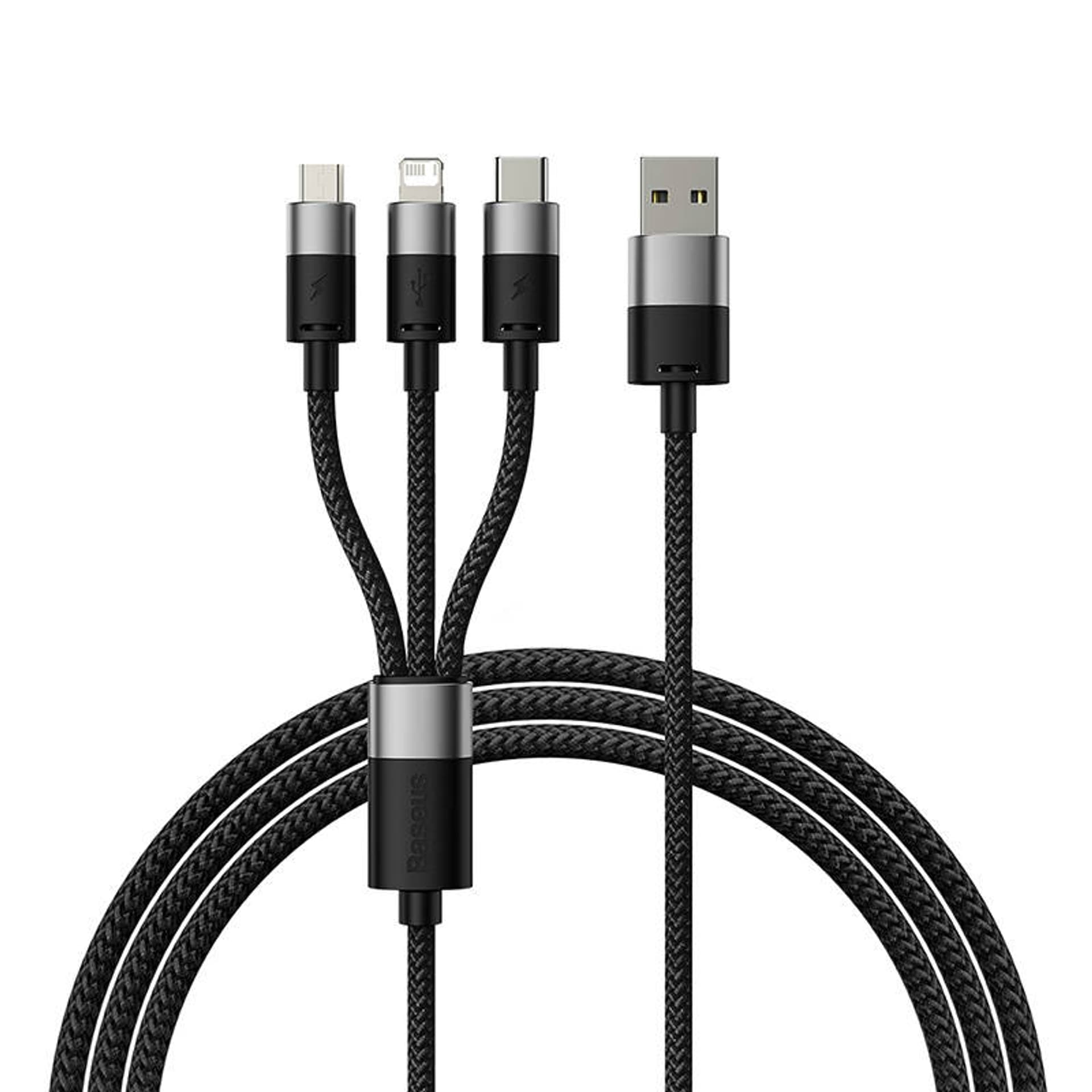 

Kabel szybkiego ładowania Baseus StarSpeed USB do M+L+C 3.5A 0.6M(BLack)