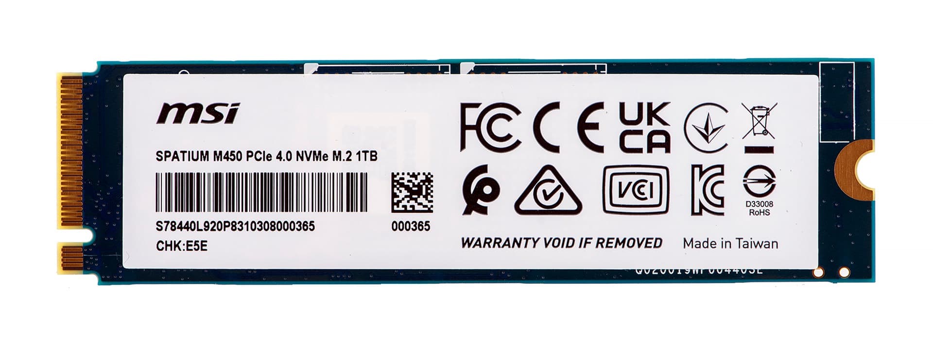

Dysk SSD MSI SPATIUM M450 PCIe 4.0 NVMe M.2 1TB