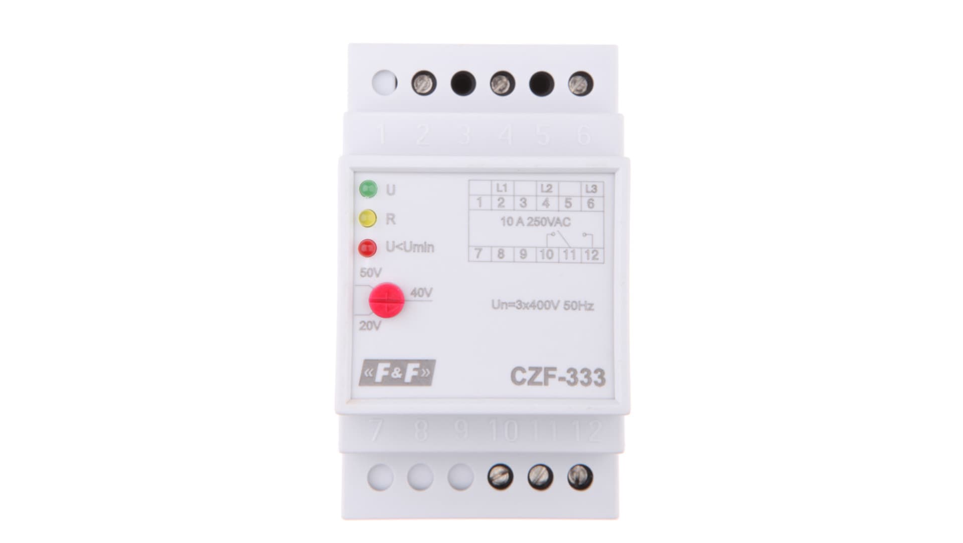 

Przekaźnik zaniku i asymetrii faz 10A 1P 4sek 20-50V CZF-333