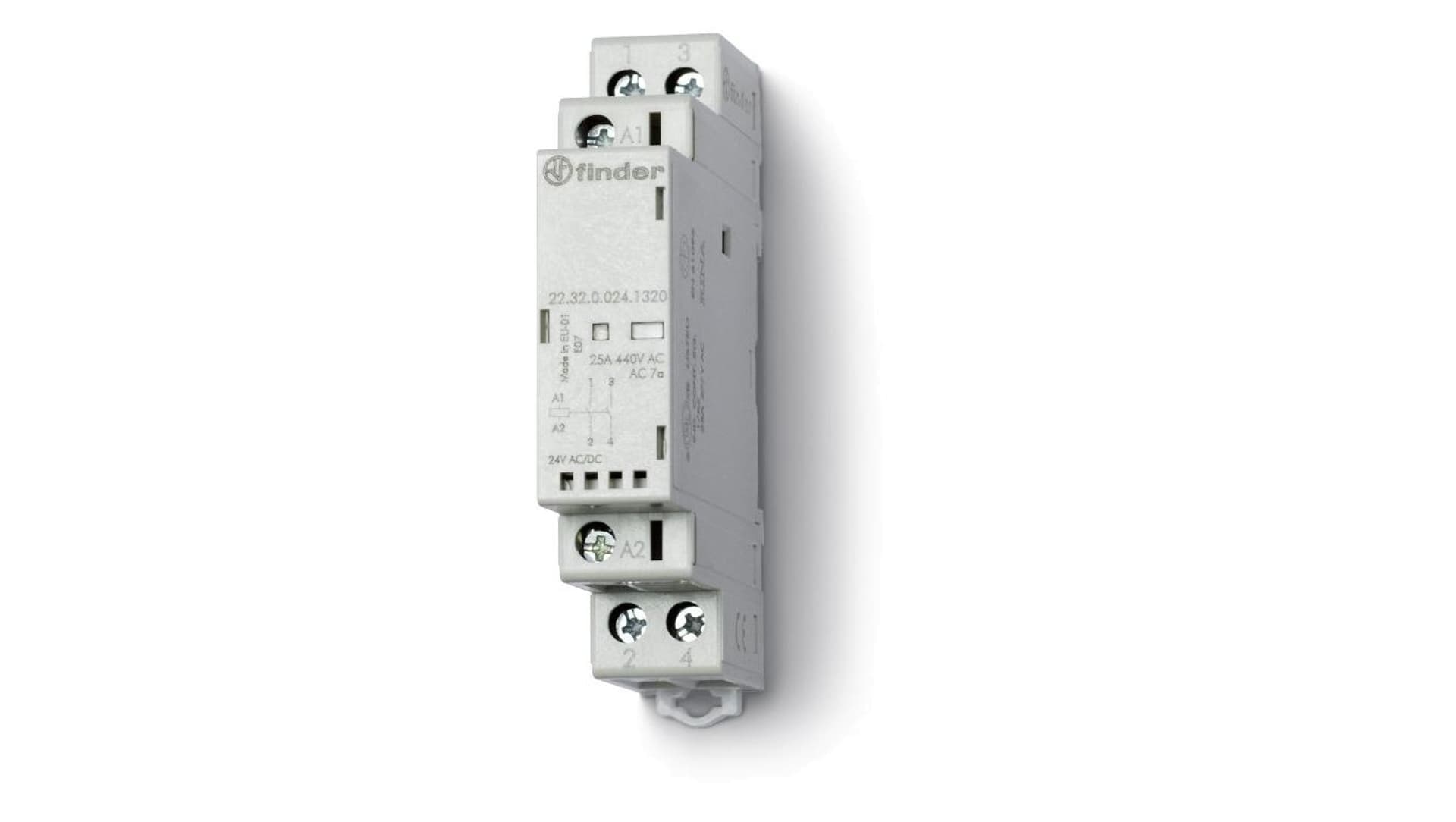 

Stycznik modułowy 25A 2Z 24V AC/DC, wskaźnik zadziałania + LED, styk AgNi 22.32.0.024.1320