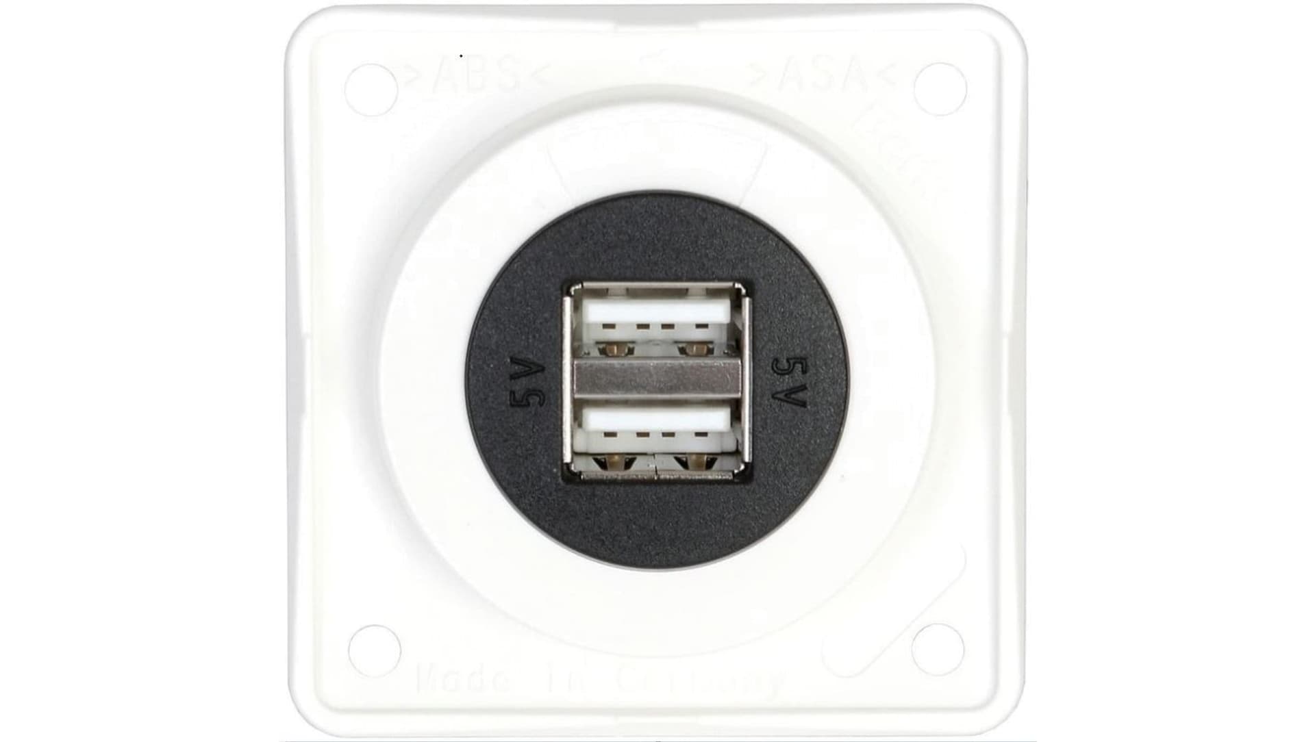 

Gniazdo USB ładowania podwójne, 12V, 3A, biały połysk, mechanizm czarny 926022509