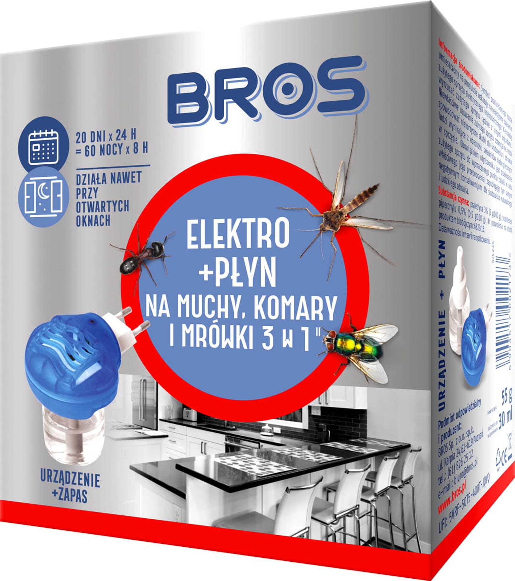 

BROS elektro + płyn 3w1 na muchy, komary i mrówki BROS elektro płyn 3w1