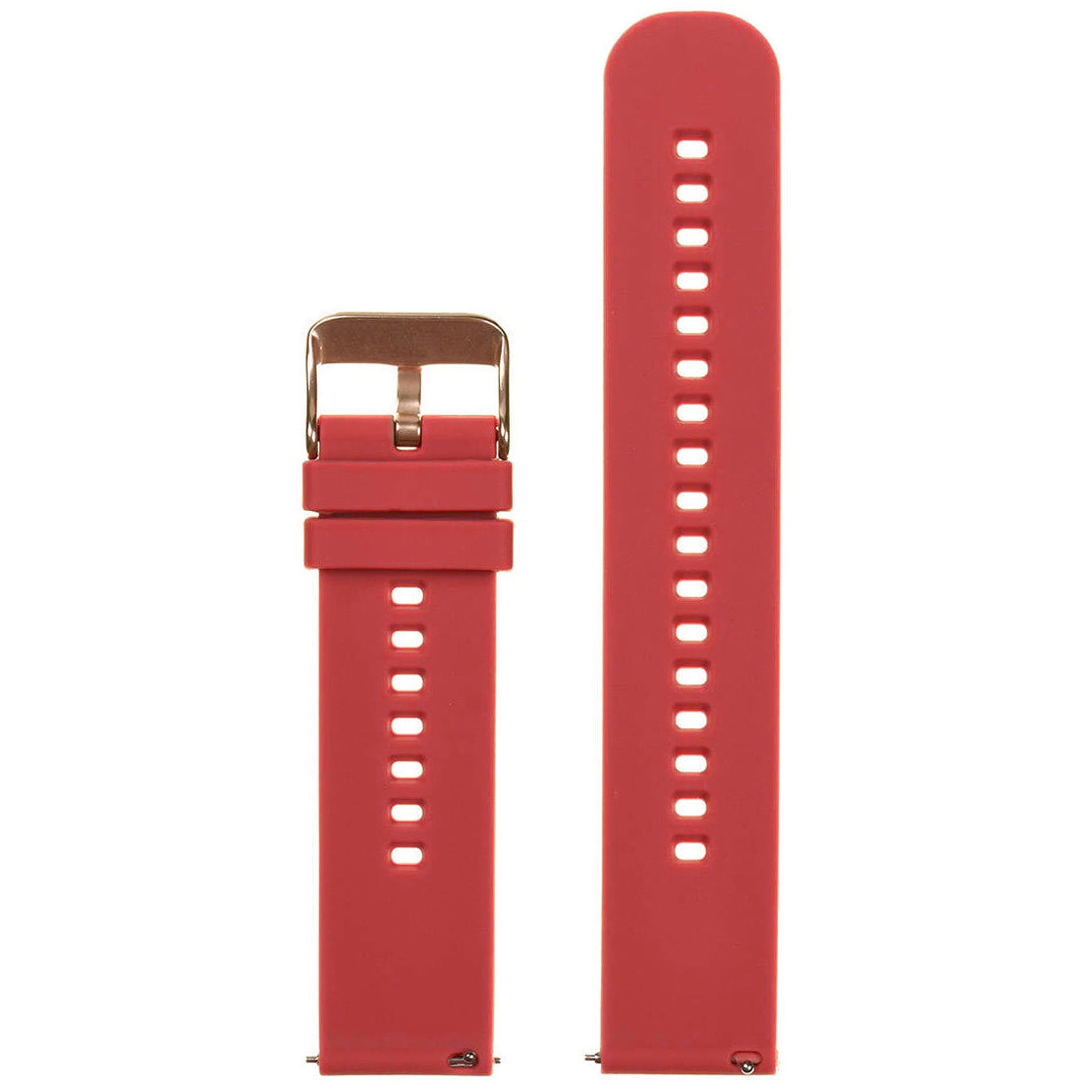 

Pasek gumowy do zegarka U27 - czerwony/rosegold - 22mm