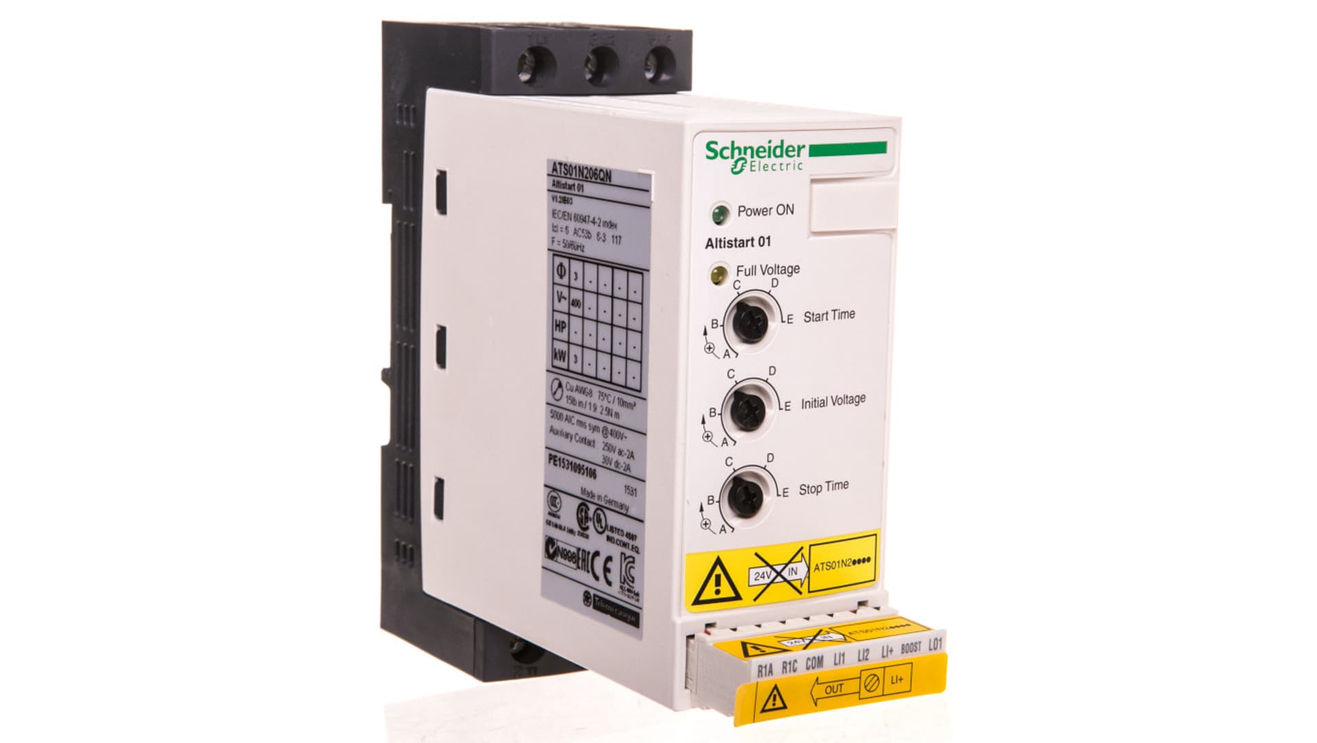 

Softstart 3-fazowy 380-415VAC 6A 1,5-3kW 400V Altistart ATS01N206QN
