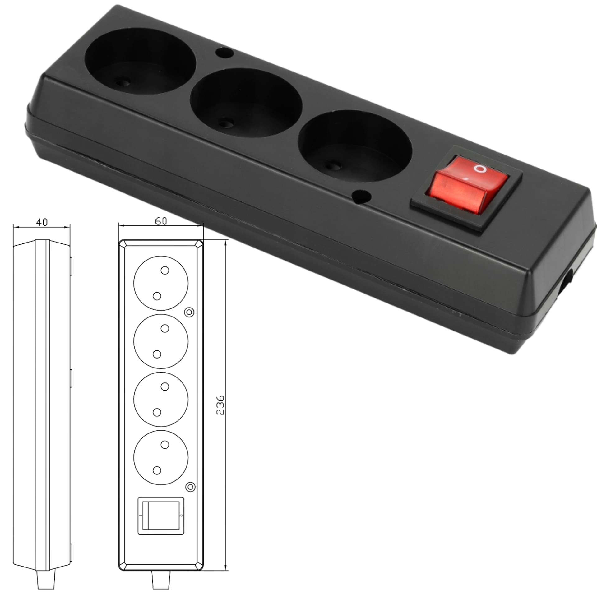 

GNIAZDO ROZBIERALNE TRZYKROTNE GN-360WS MT0085-C
