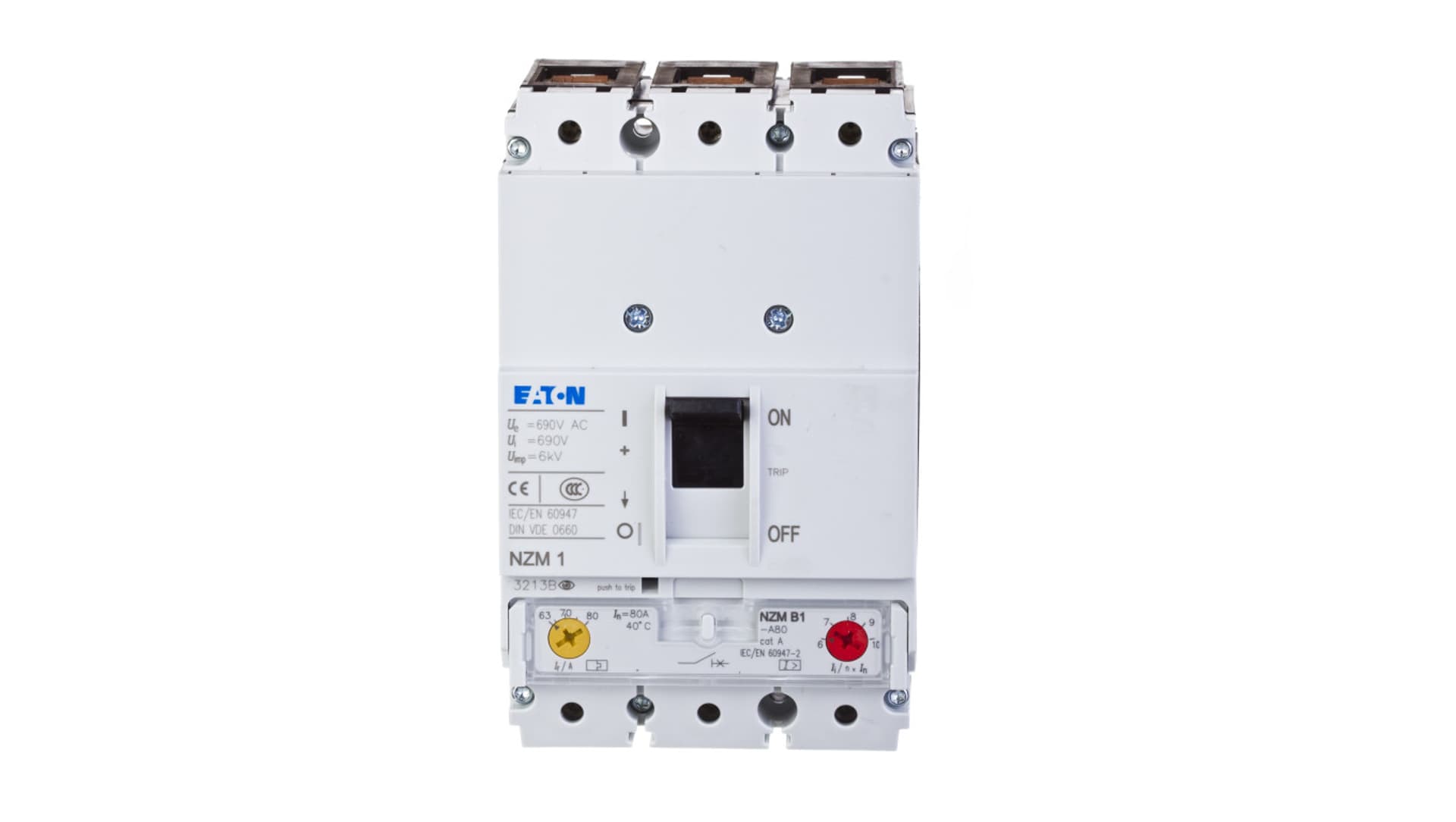 

Wyłącznik mocy 80A 3P 25kA NZMB1-A80 259078