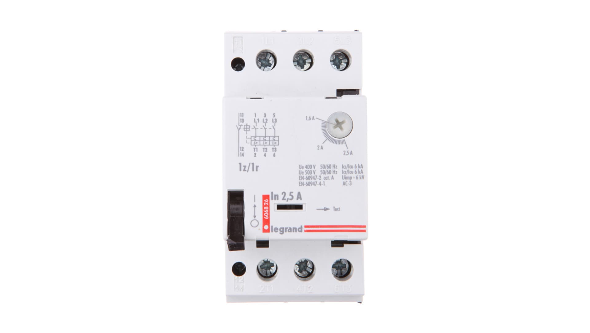 

Wyłącznik silnikowy 3P 0,8kW 1,6-2,5A M 250 1R/1Z 2,5 606826