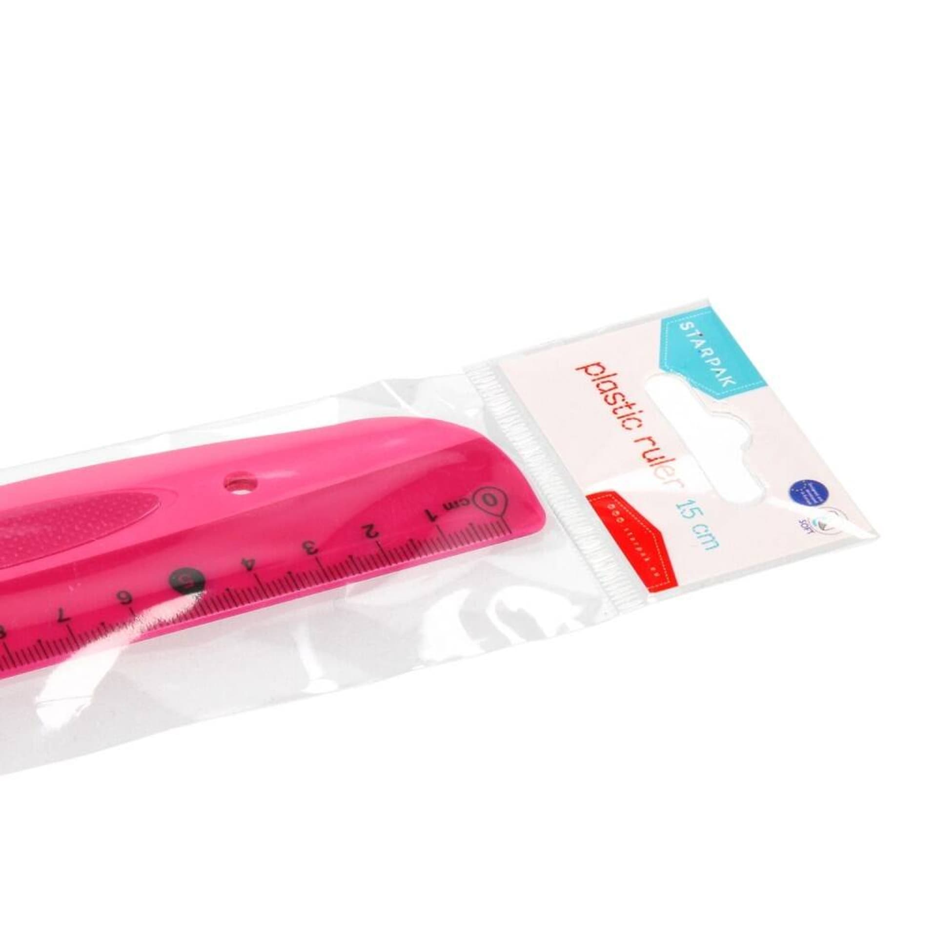 

Linijka plastikowa 15cm czerwona/różowa STARPAK 470969