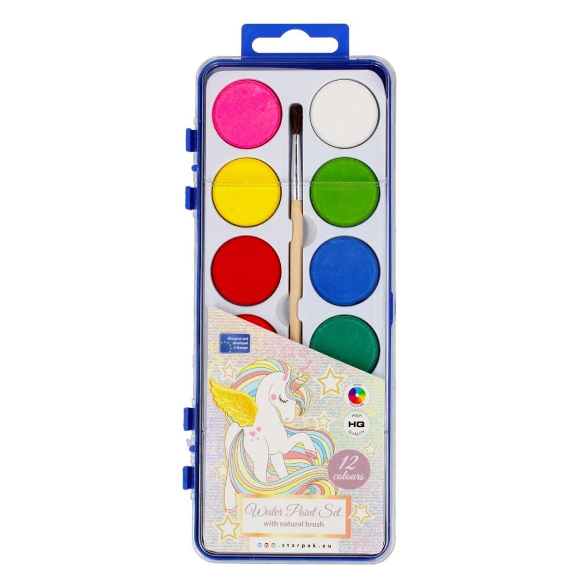 

Farby akwarelowe 12 kolorów z pędzelkiem Unicorn STARPAK 491393