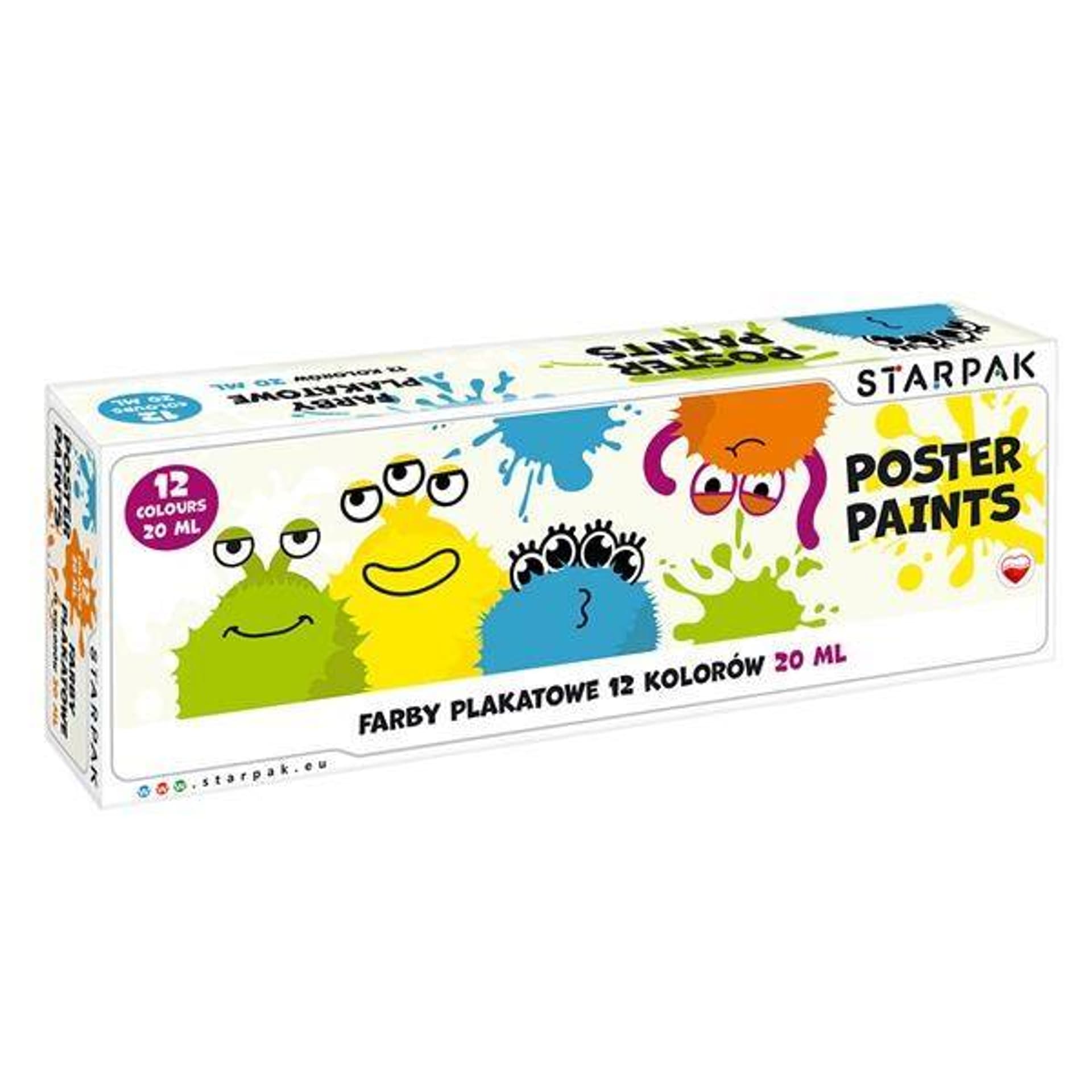 

Farby plakatowe 12kolorów 20ml Monster STARPAK 514282