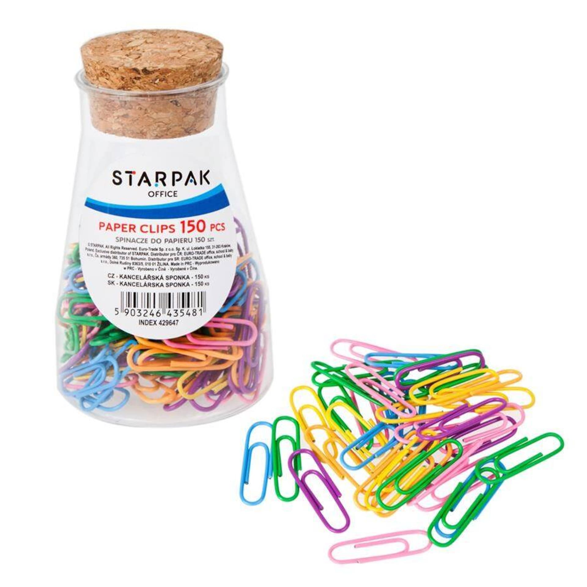 

Spinacze biurowe kolorowe 150 szt. tuba STARPAK 429647