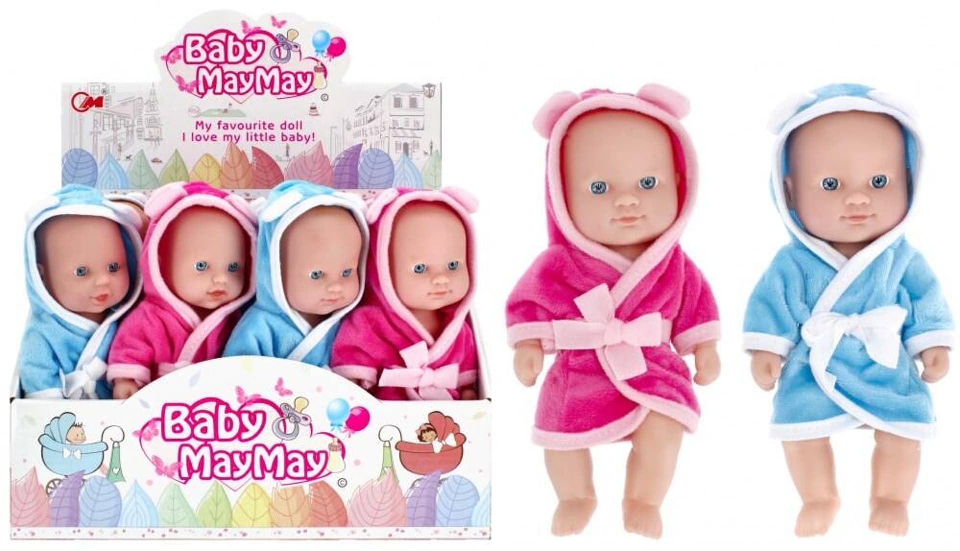 

LALKA BOBAS MIĘKKA BOBASEK W SZLAFROKU DLA DZIECI
