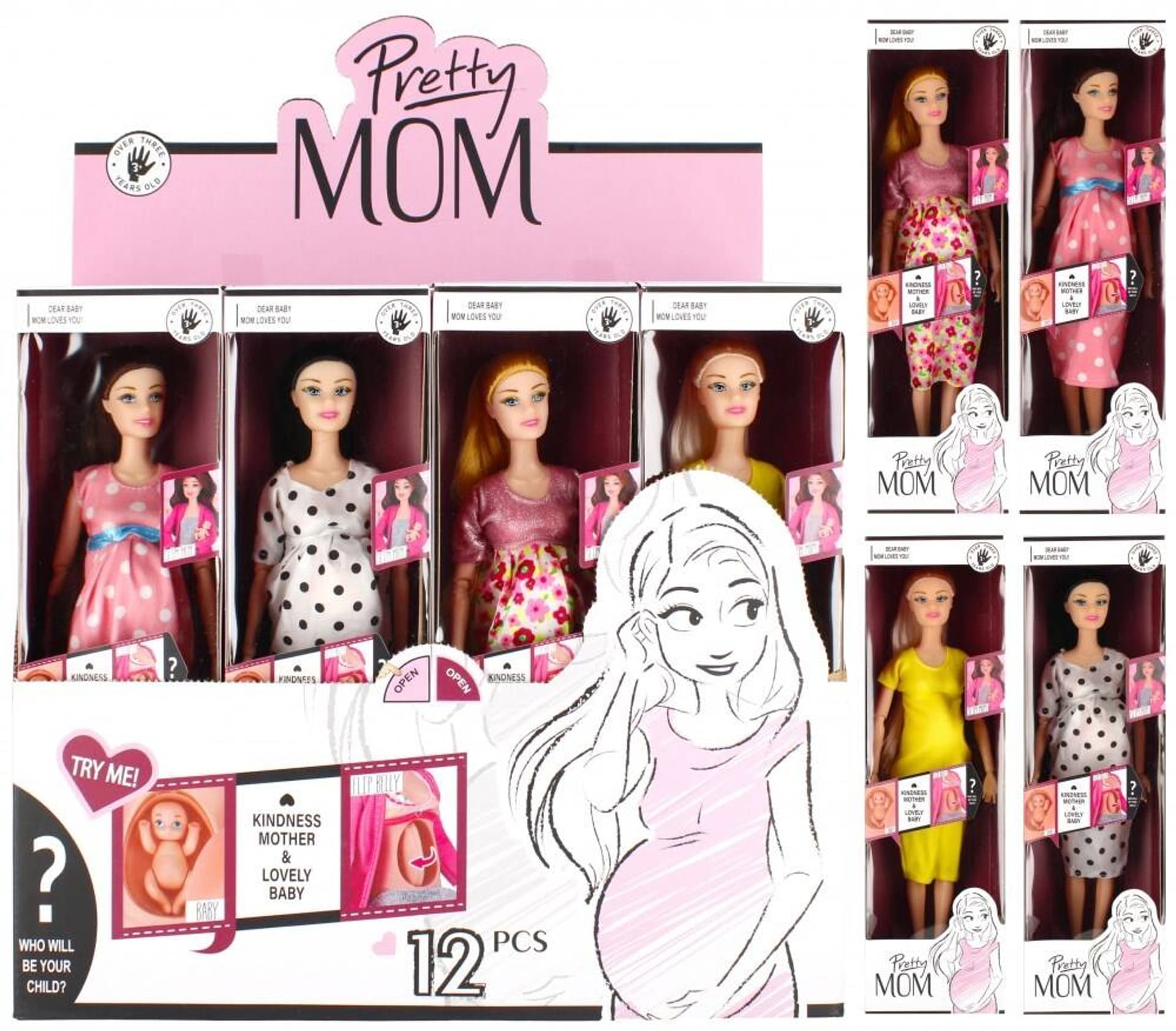 

LALKA Z BRZUSZKIEM CIĄŻOWYM 29 CM ŚLICZNA MAMA