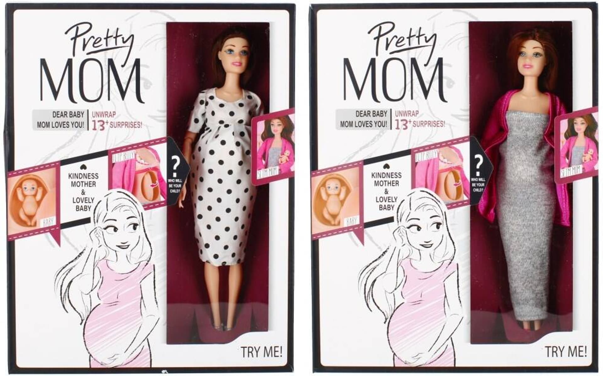 

LALKA PIĘKNA MAMA 29 CM Z NIESPODZIANKĄ 3KARTONIKI