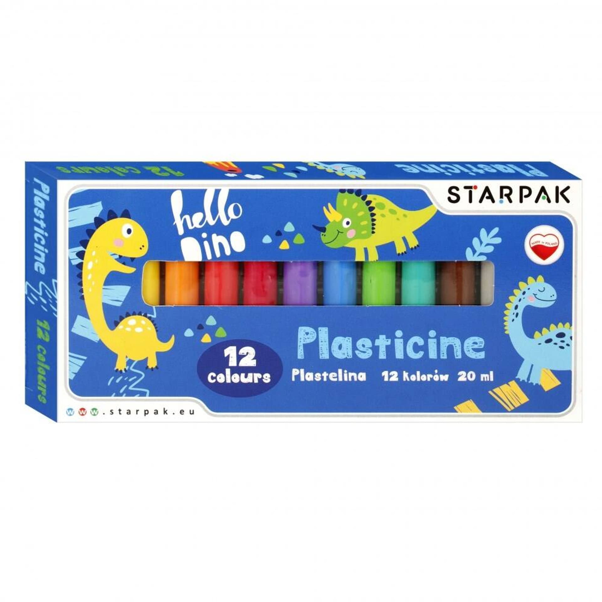 

Plastelina 12 kolorów Dino STARPAK 493608