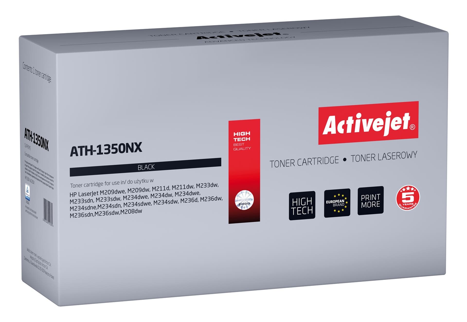 

Toner Activejet ATH-1350NX (zamiennik HP W1350X; Supreme; 3500 stron; czarny) z chipem, Zamiennik hp w1350x;supreme;3500 stron;czarny) z chipe