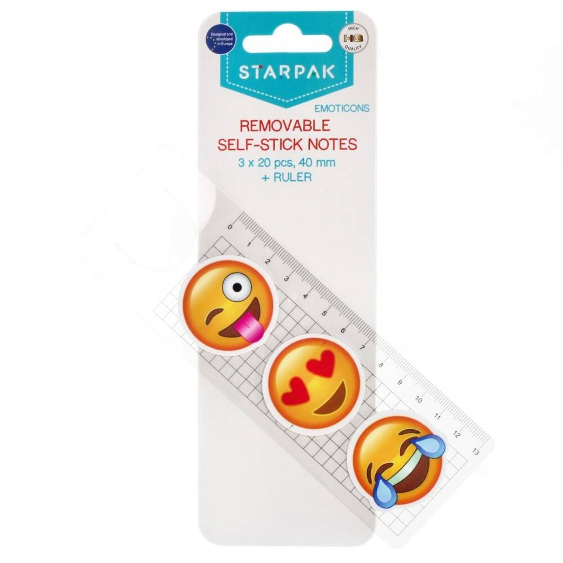 

Zakładka indeksująca 40mm/20k okrągłe 3szt Emoticon plus linijka STARPAK 472875