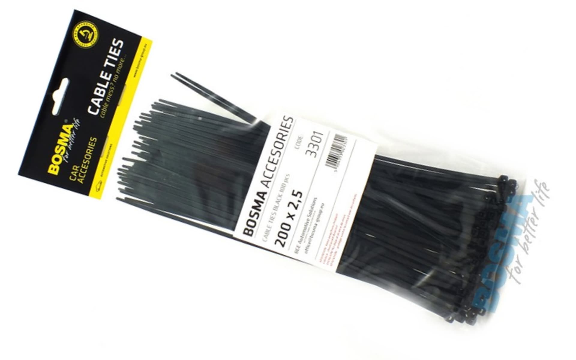 

Opaska zaciskowa BOSMA 2,5*200 mm Black (100 pcs)