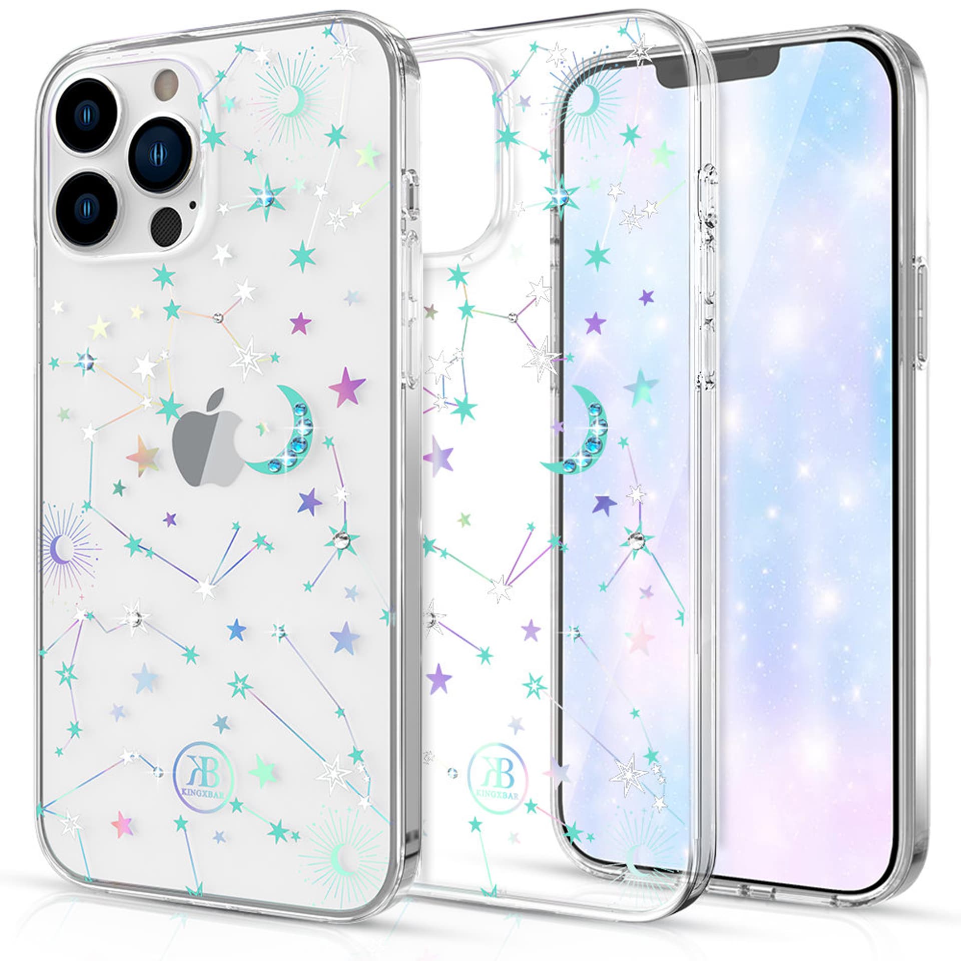 

Kingxbar Lucky Series etui iPhone 13 ozdobione oryginalnymi Kryształami Swarovskiego przezroczysty (Zodiac)