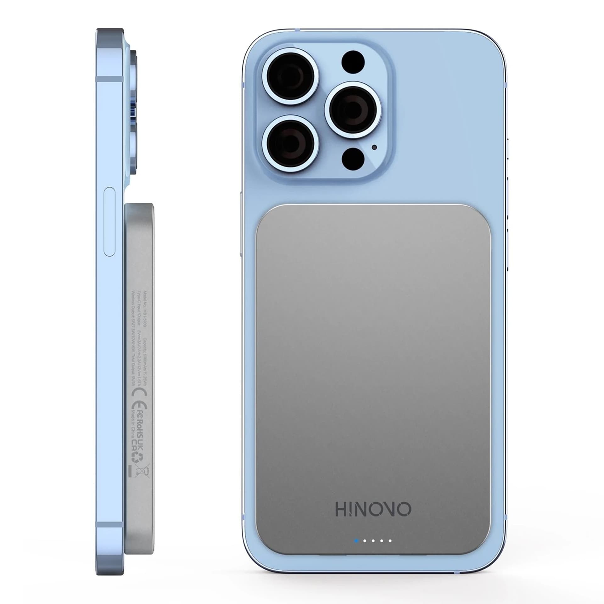 

Hinovo powerbank magnetyczny bezprzewodowy MagSafe 5000mAh 15W szary (MB1-5000)