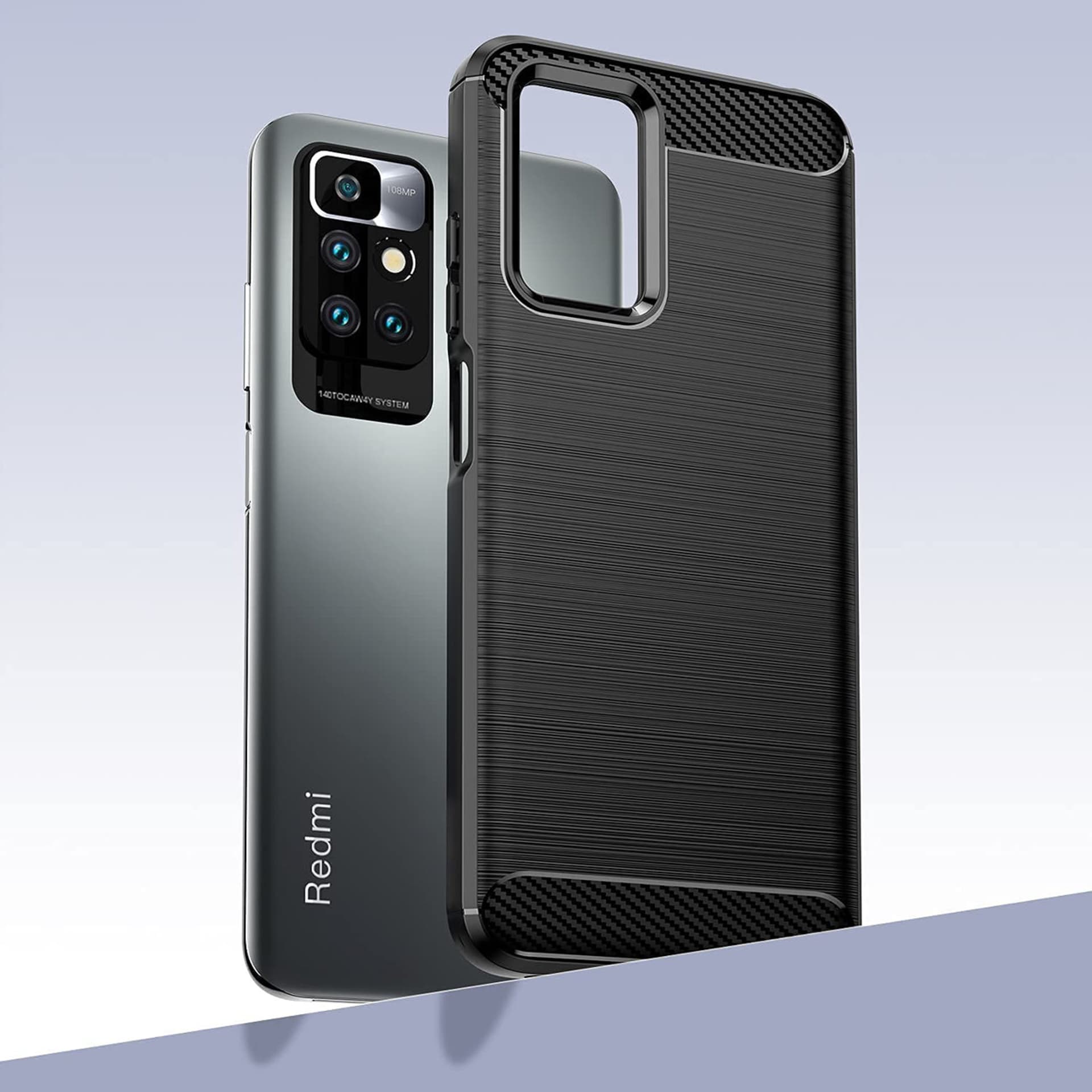 

Carbon Case elastyczne etui pokrowiec Xiaomi Redmi 10 czarny