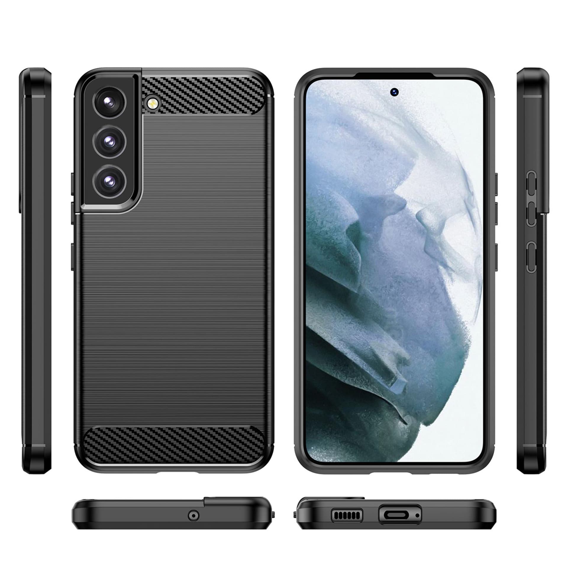 

Carbon Case elastyczne etui pokrowiec Samsung Galaxy S22 czarny