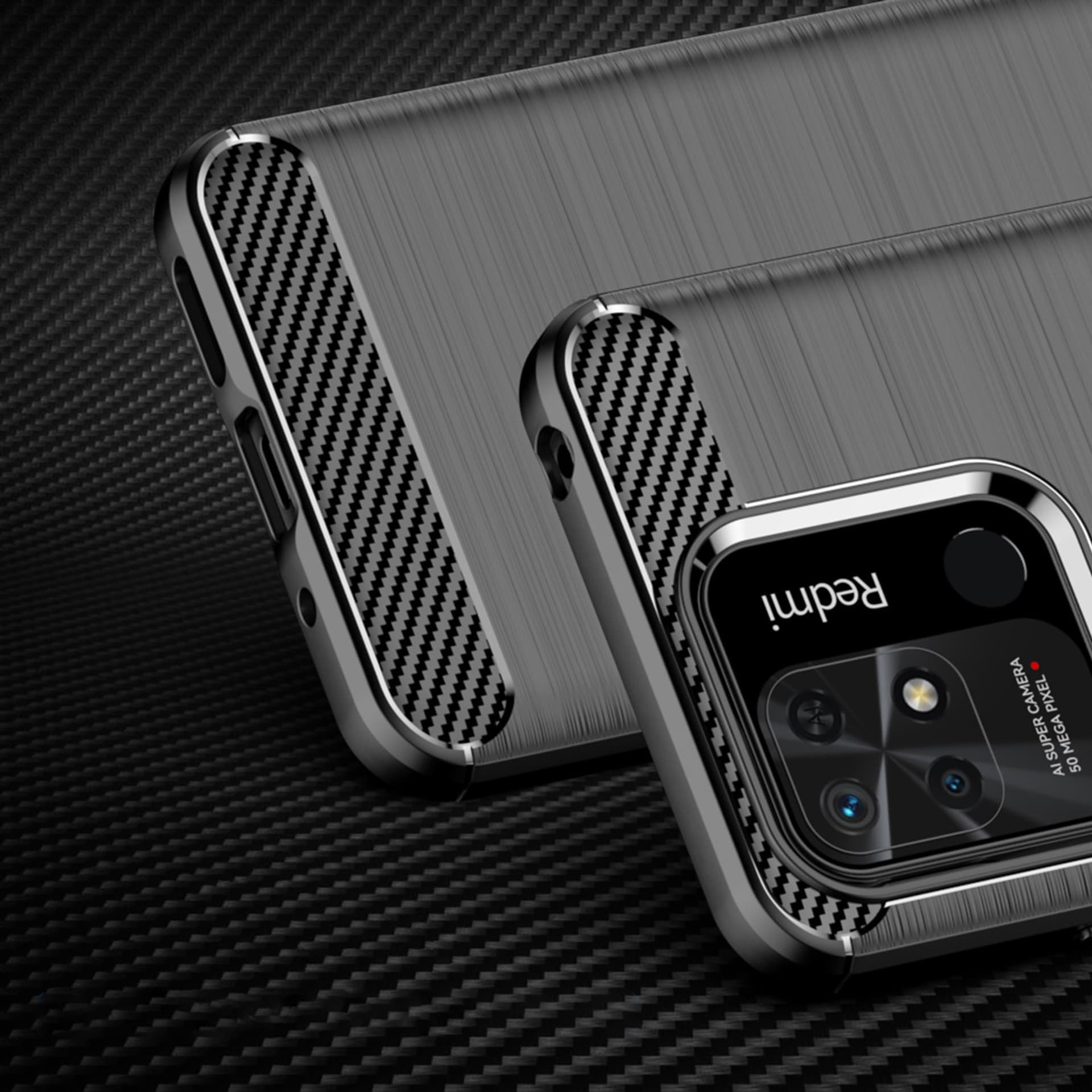 

Carbon Case elastyczne etui pokrowiec Xiaomi Redmi 10C czarny