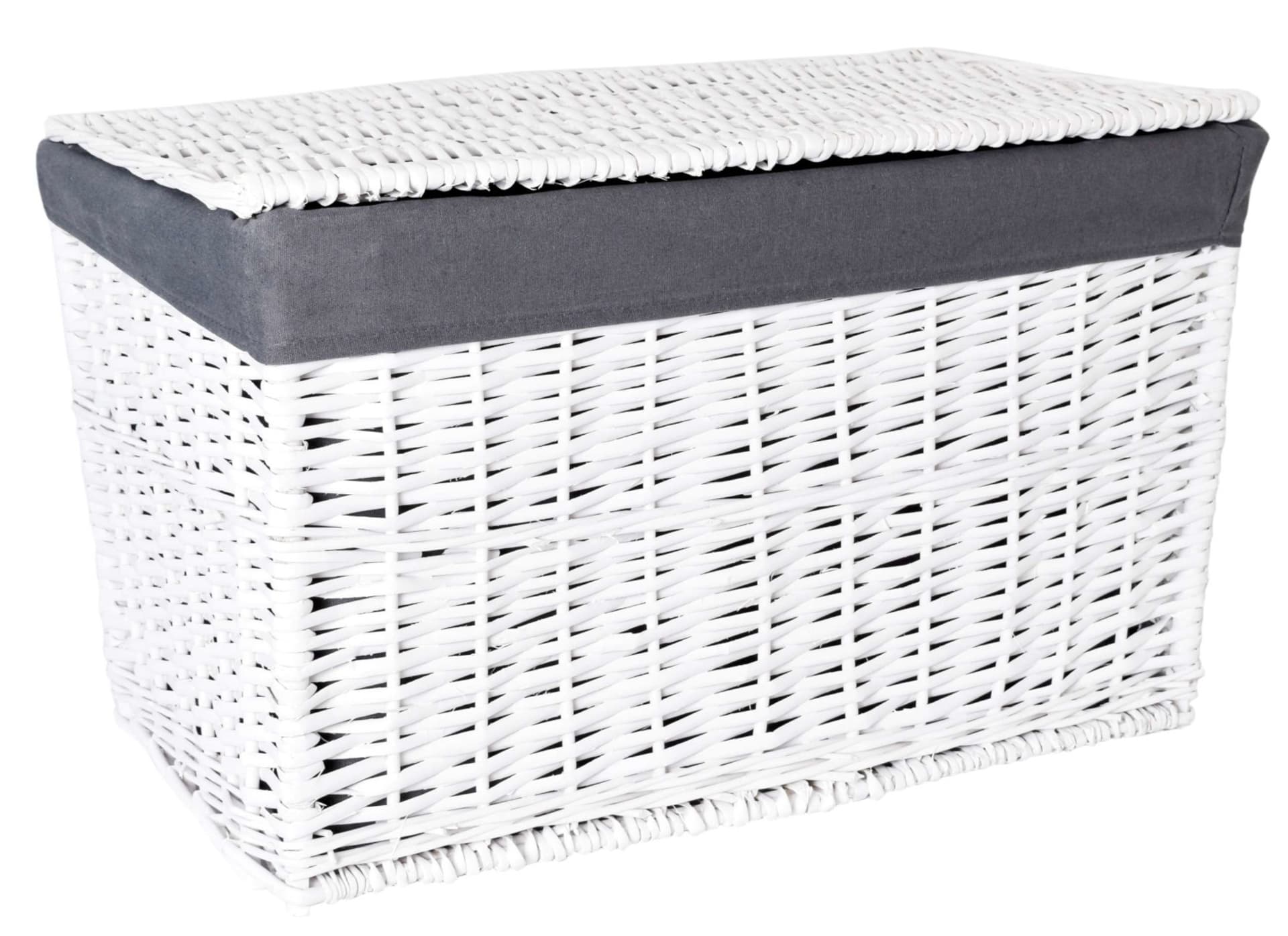 

Kufer wiklinowy 66x40x40 cm - 105L - biało-szary