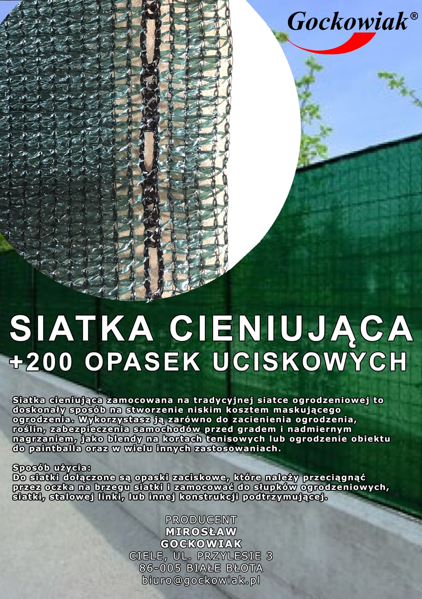 

Siatka cieniująca maskująca 135g 1,5X50 m zielona