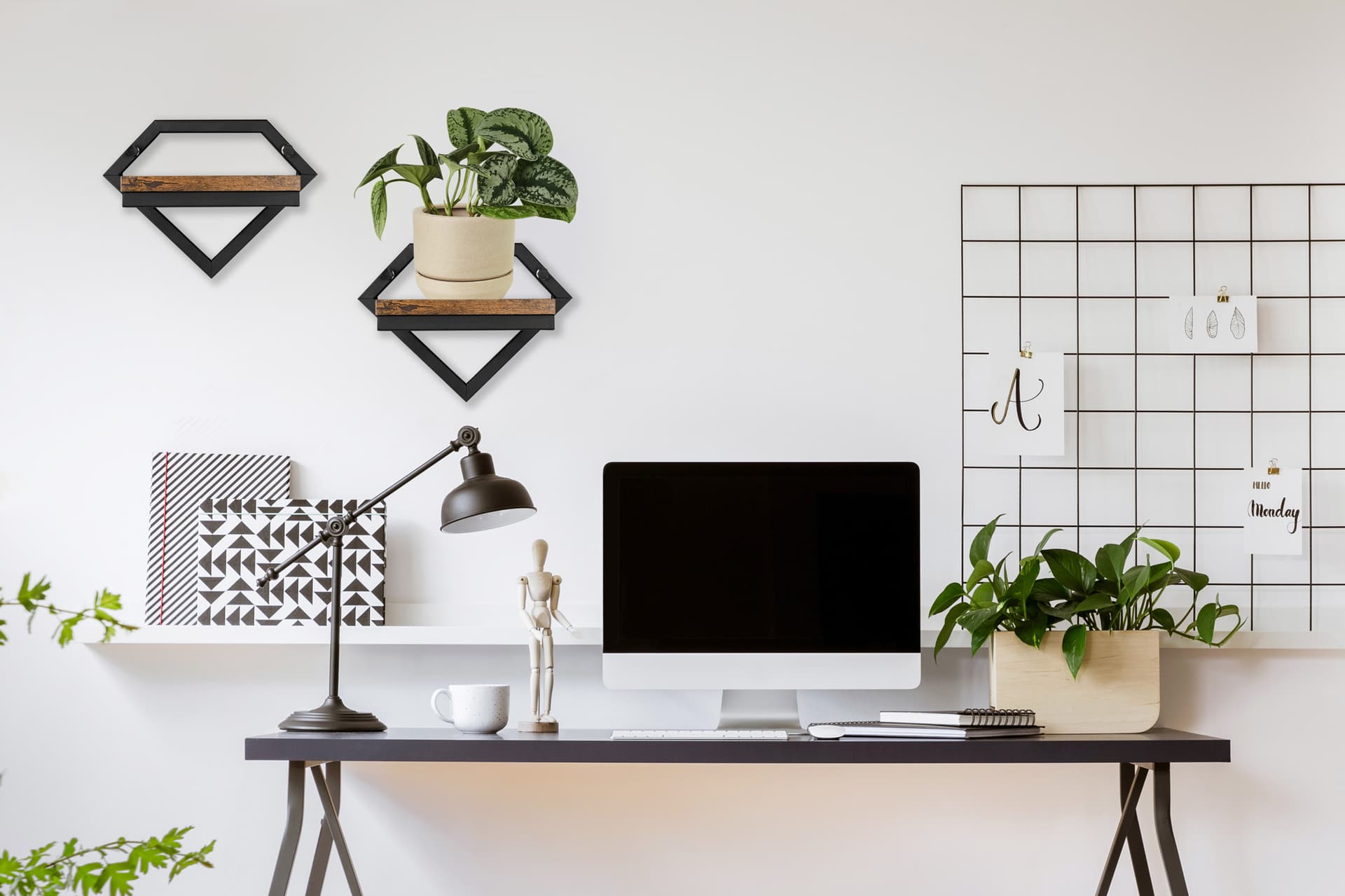 

Kwietnik metalowy ścienny czarny Doron loft