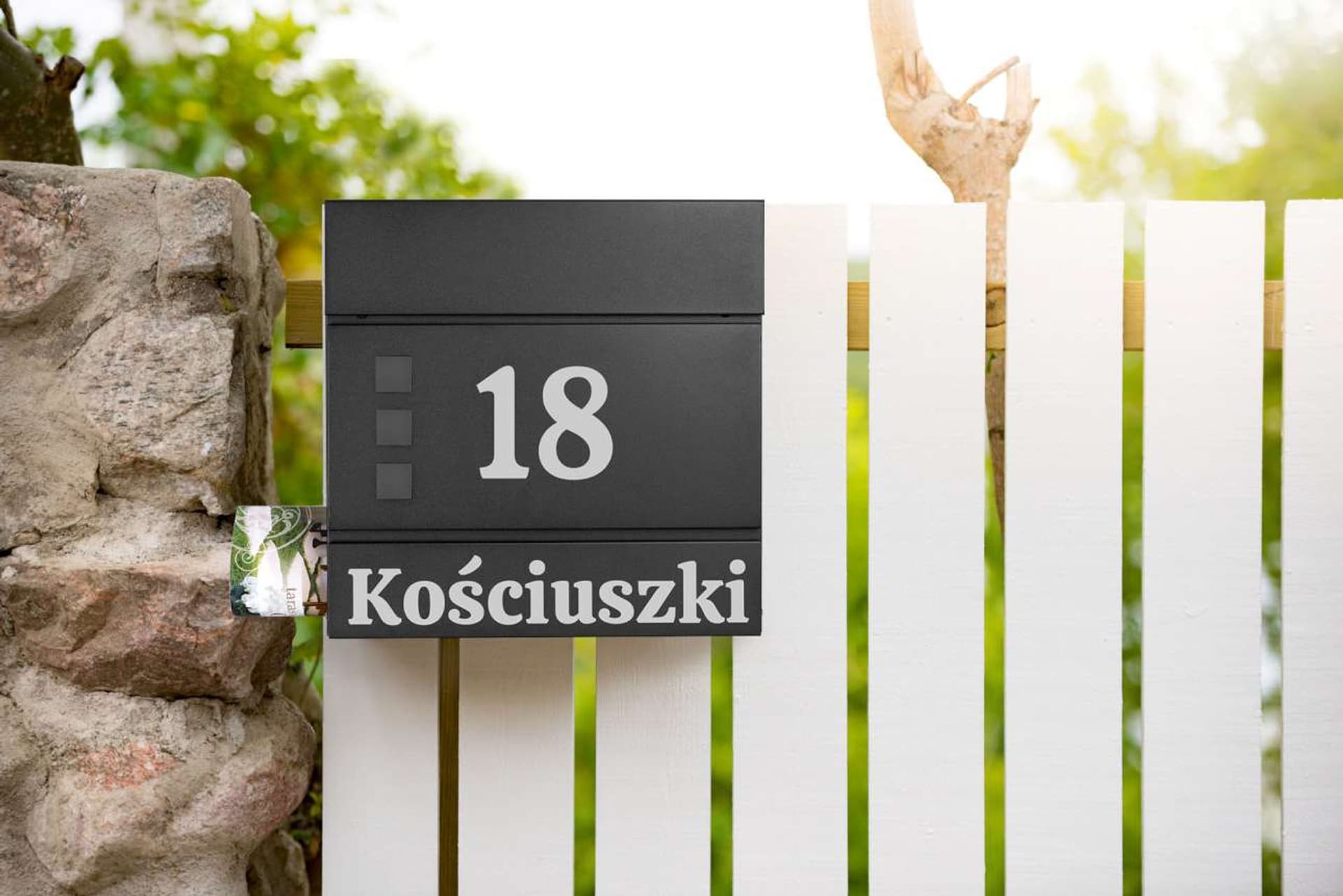 

Skrzynka pocztowa na listy Werner czarny z napisami