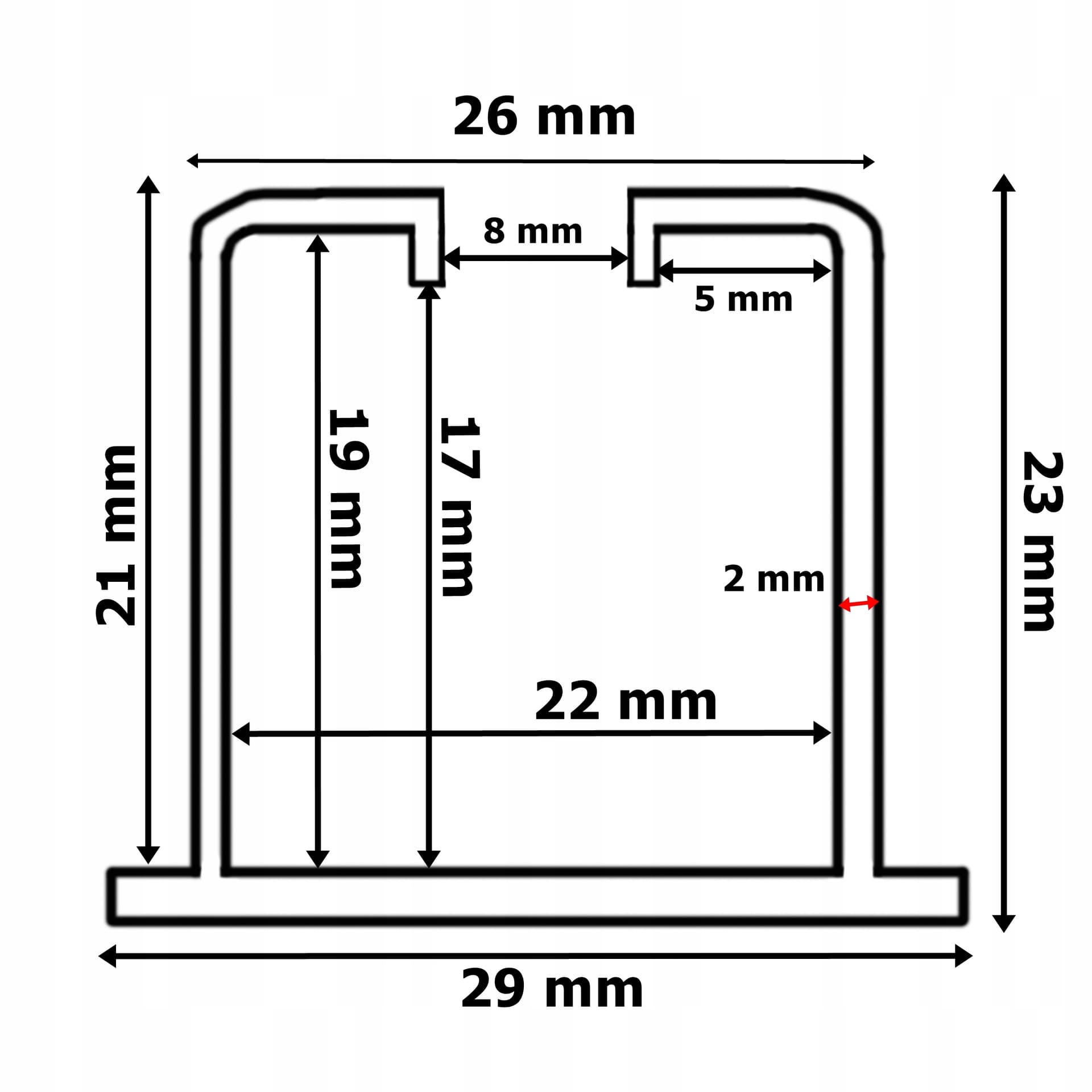 

Szyna prowadnica 001 do drzwi harmonijkowych 100 cm 272 CALVADOS