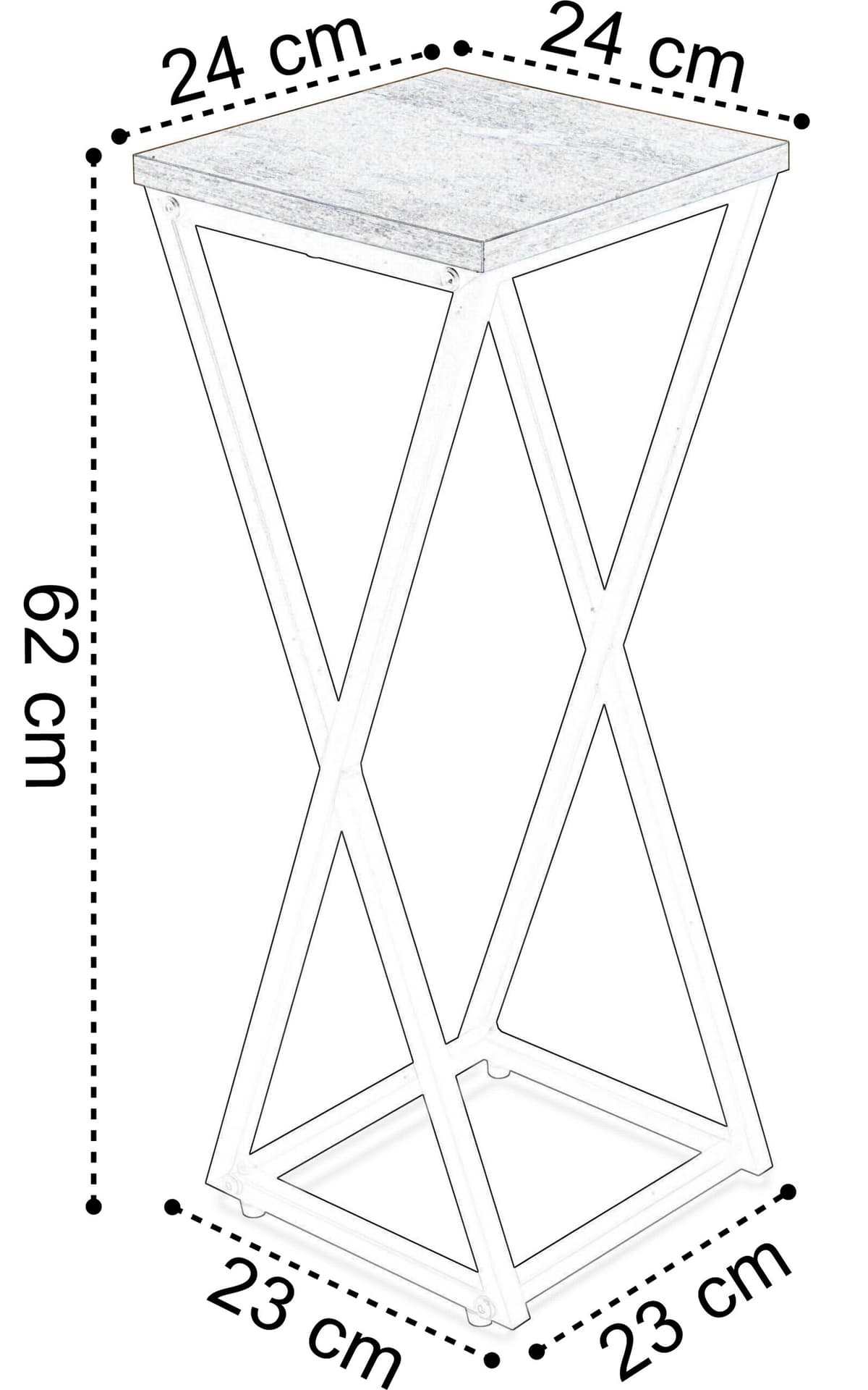

Kwietnik loftowy KONEL loft czarny 62 cm