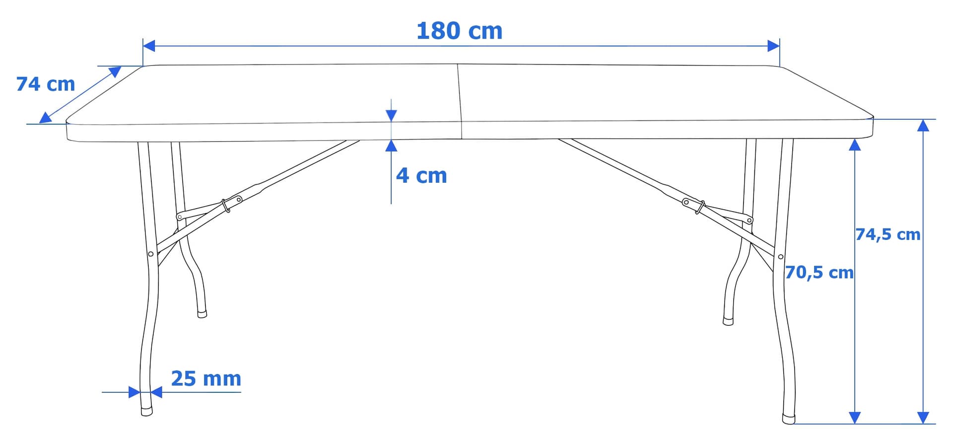 

Stół cateringowy RATTAN składany w walizkę - 180 cm czarny