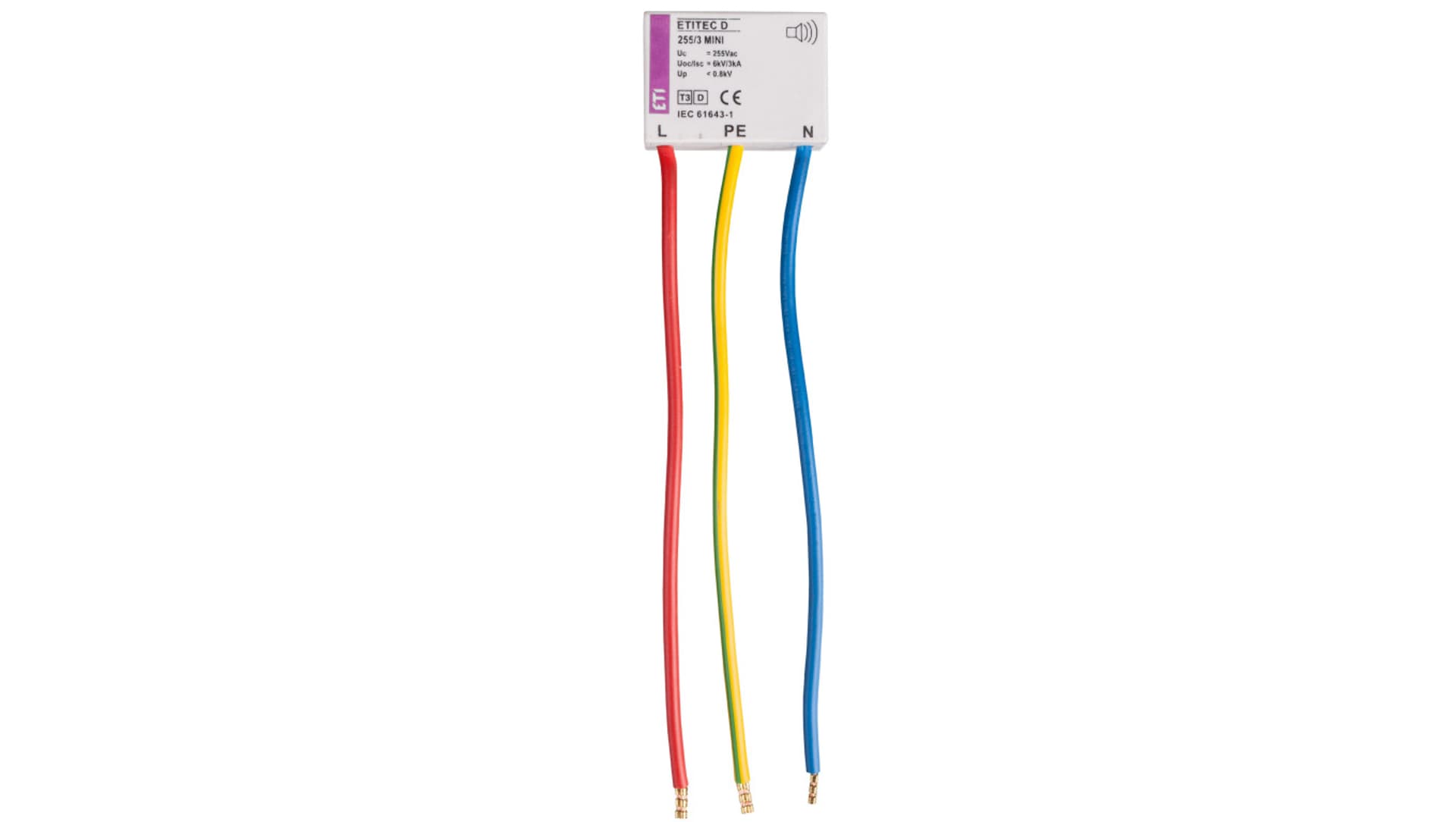 

Ogranicznik przepięć D (kapsułka do puszki i gniazda) 255V ETITEC D2 255/3 MINI 002441632, Kapsułka do puszki i gniazda) 255v etitec d2 255/3 mini 00244163