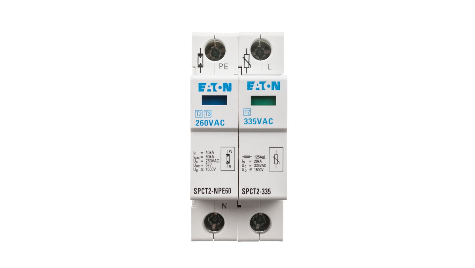 

Ogranicznik przepięć C Typ 2 2F 20kA 1.4kV SPCT2-335-1+NPE 167621