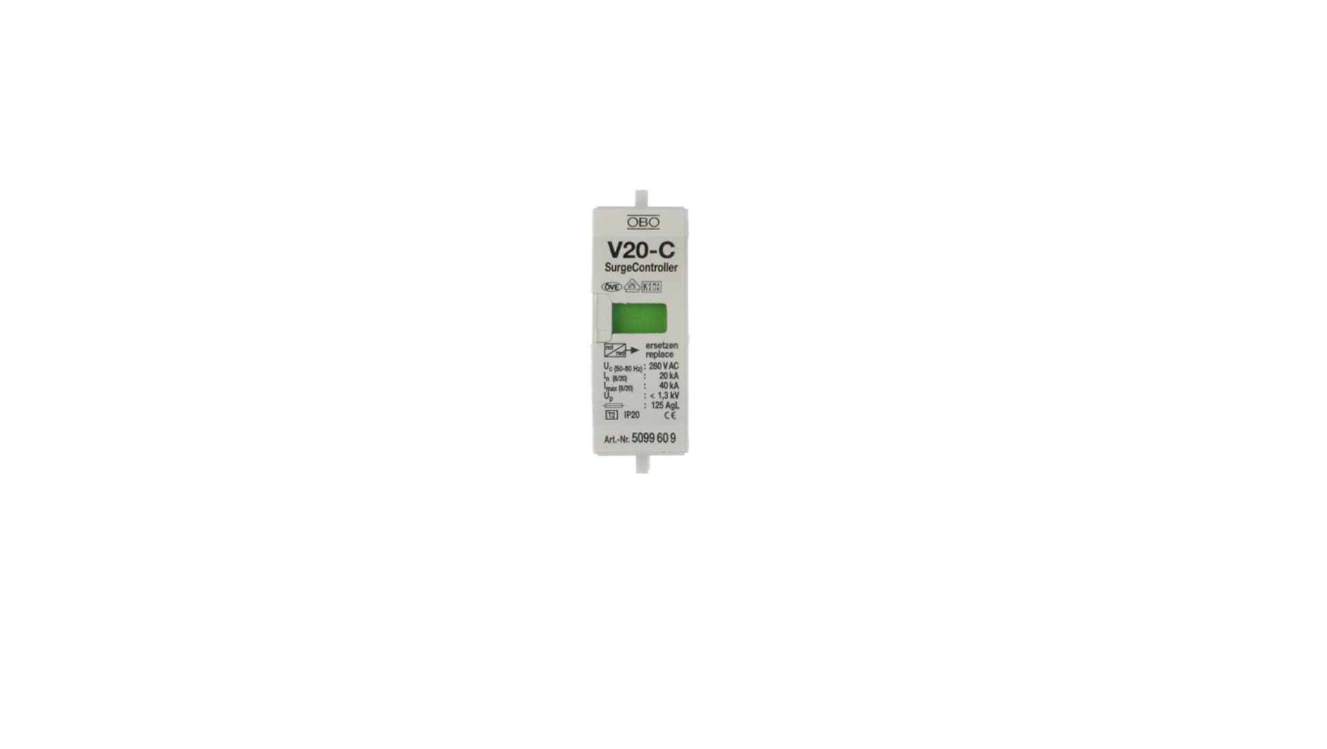 

Wkładka ogranicznika przepięć C Typ 2 Typ 2 20kA 1,3kV V20-C/0-280 5099609