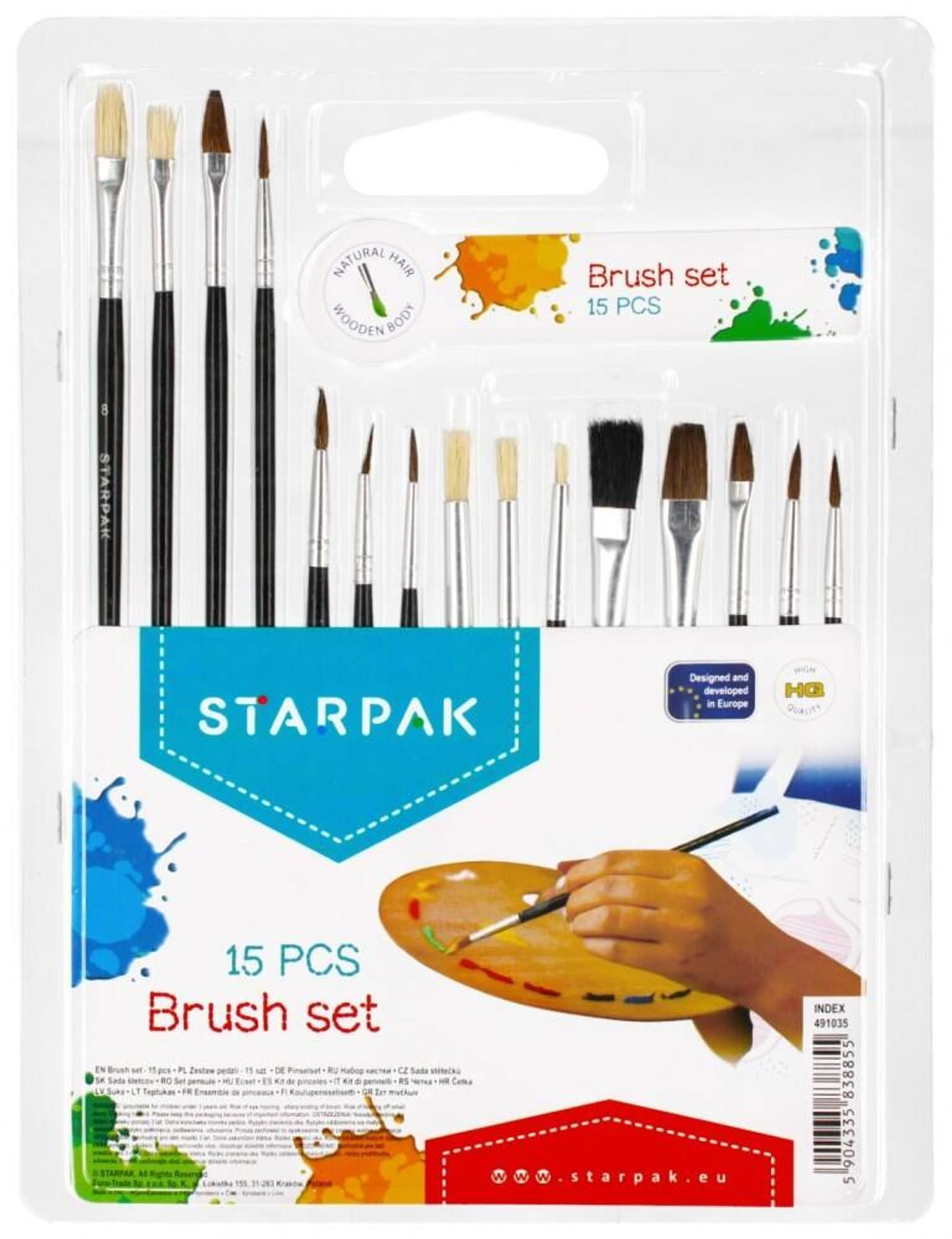 

Pędzle szkolne etui 15 szt. STARPAK 491035