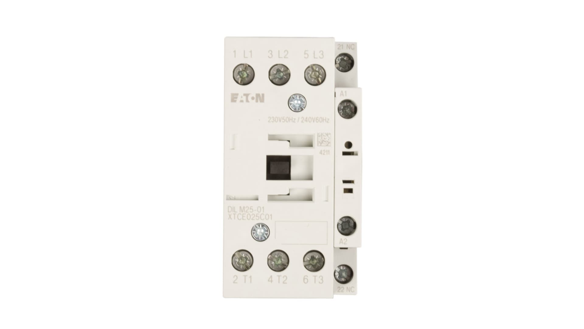 

Stycznik mocy 25A 3P 230V AC 0Z 1R DILM25-01(230V50HZ,240V60HZ) 277164, 230v50hz/240v60hz) 27716