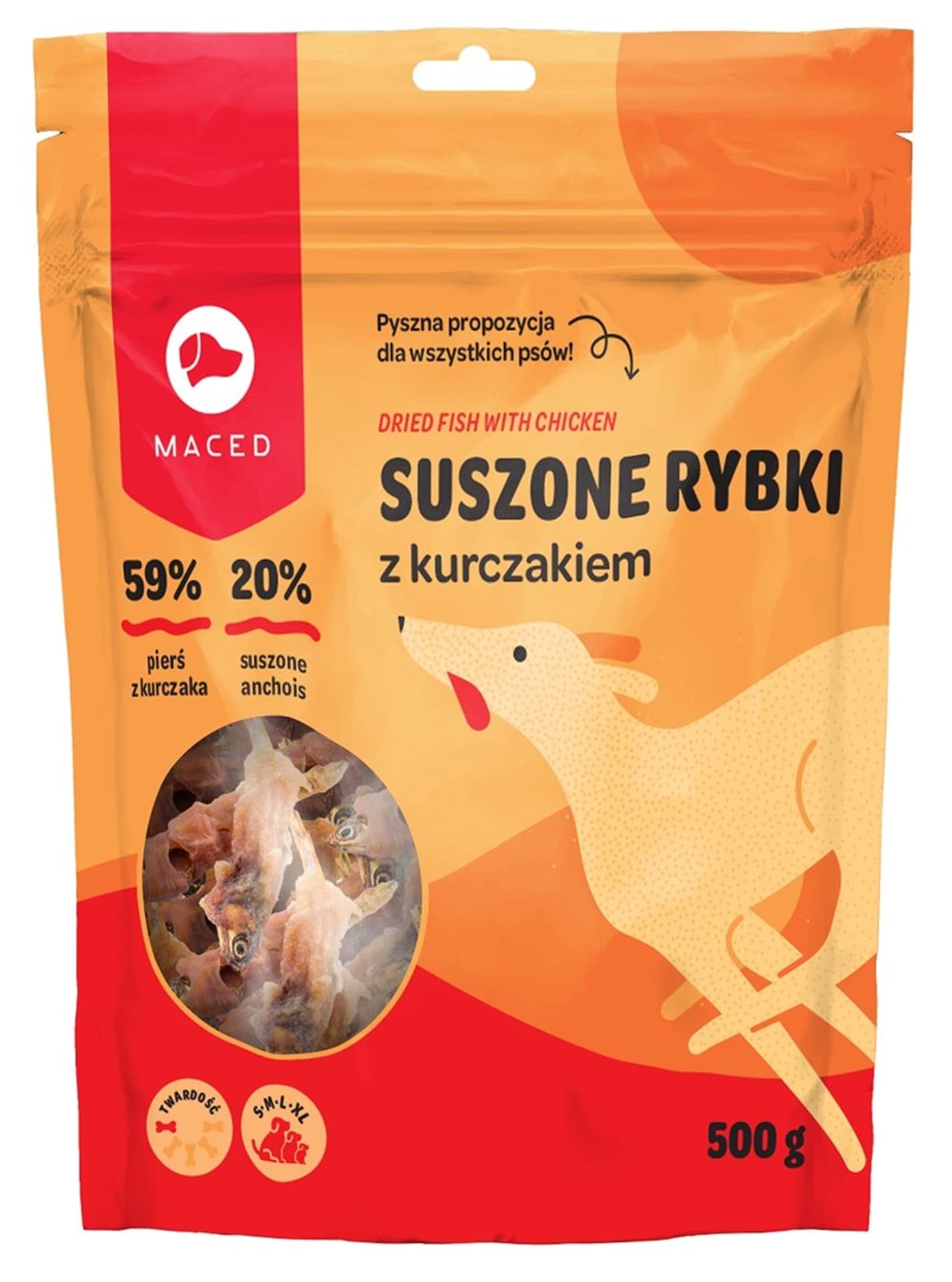 

MACED Przysmak dla psa - suszona rybka z kurczakiem 500g