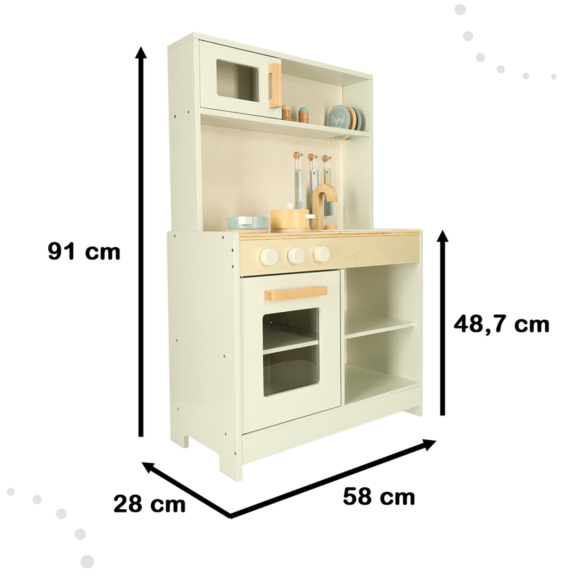 

Kuchnia drewniana MDF z akcesoriami kremowa
