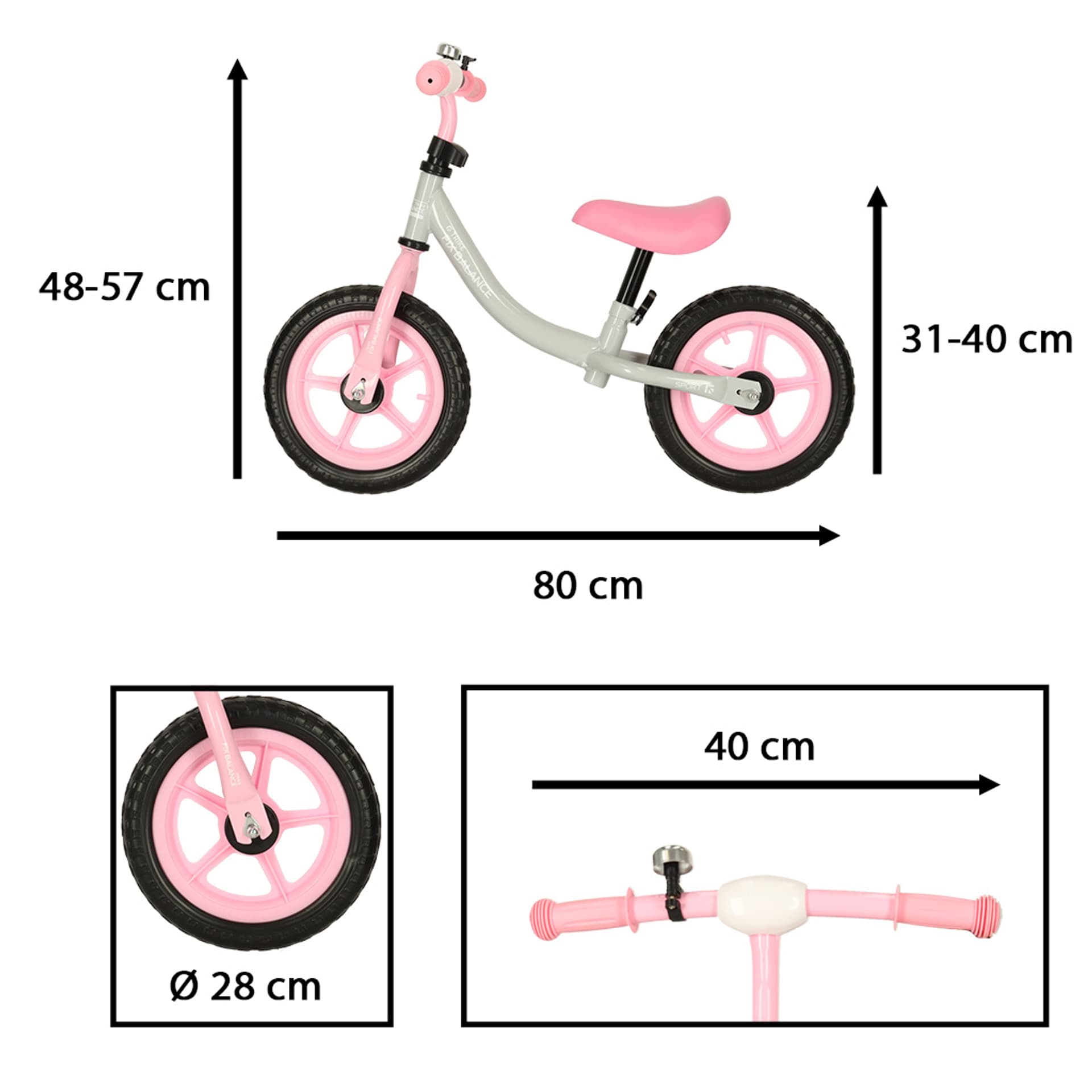 

Rowerek biegowy Trike Fix Balance szary-różowy