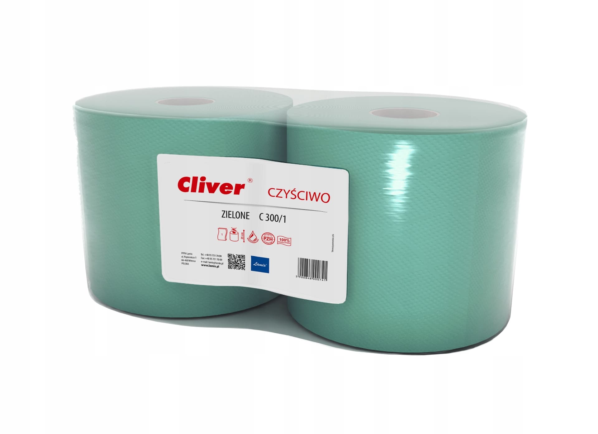 

Czyściwo w roli 25cm*300m (2 rolki) zielone makulatura CLIVER GREEN 300/1 0741, 2 rolki) zielone makulatura cliver green 300/1 074