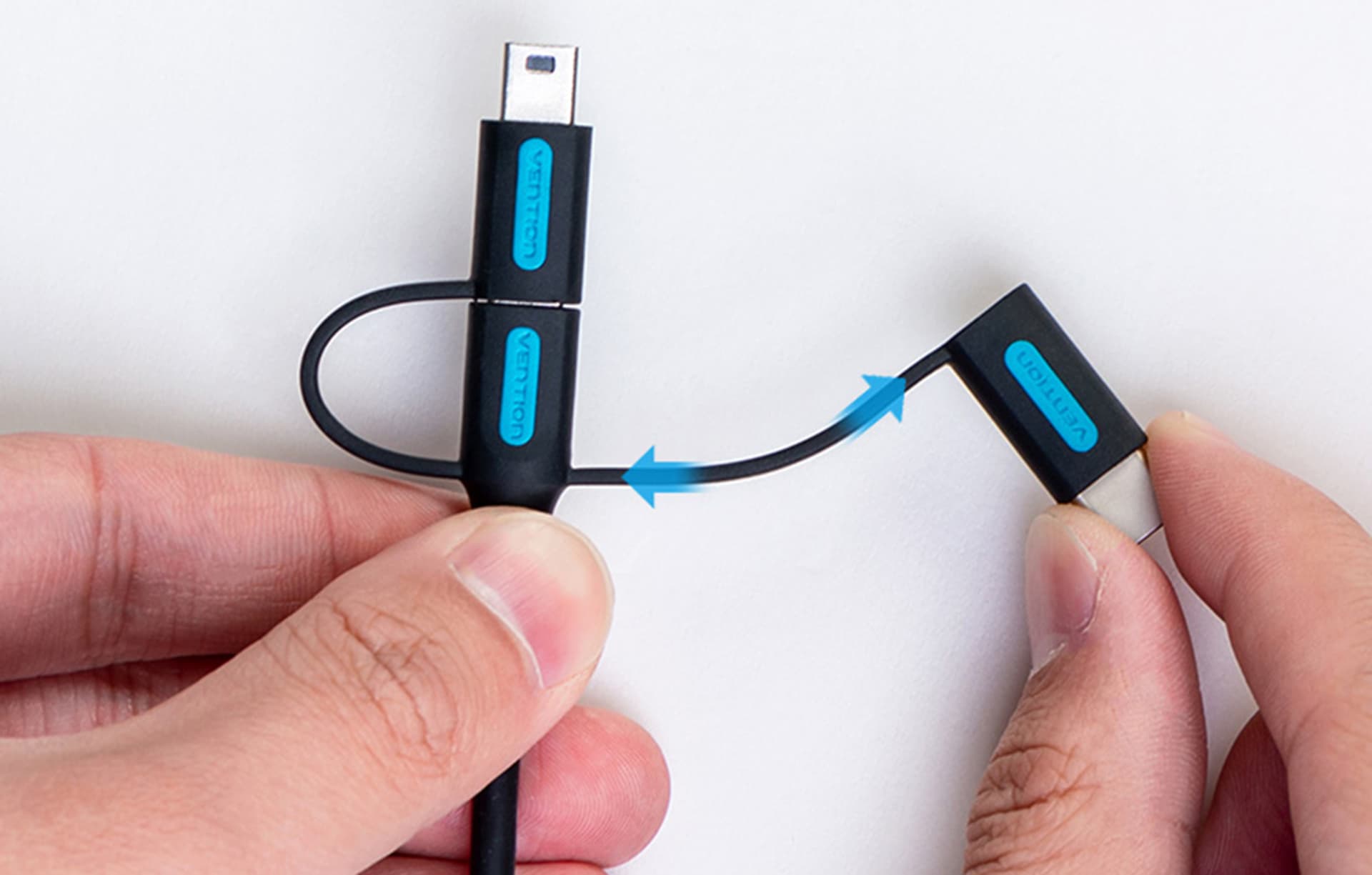 

Kabel USB 3w1 USB 2.0 do USB-C/Micro-B USB/Mini-B Vention CQIBF 1m (czarny)