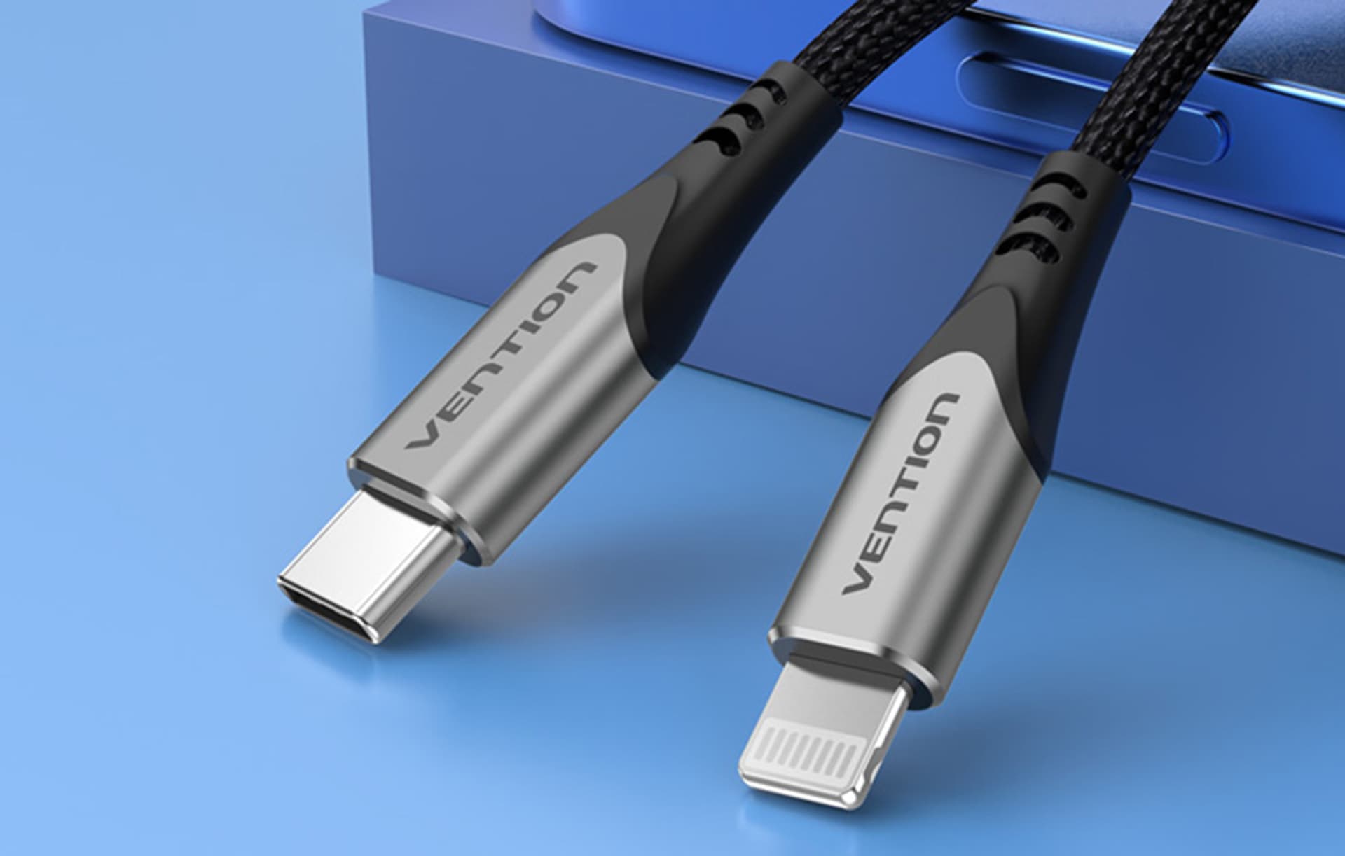 

Kabel USB-C 2.0 do Lightning Vention TACHF, 1m (szary)