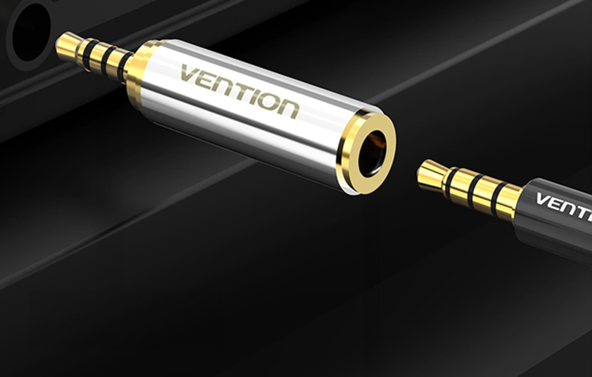 

Adapter audio 3.5mm mini jack (żeński) do 2.5mm (męski) Vention, VAB-S02 (złoty)