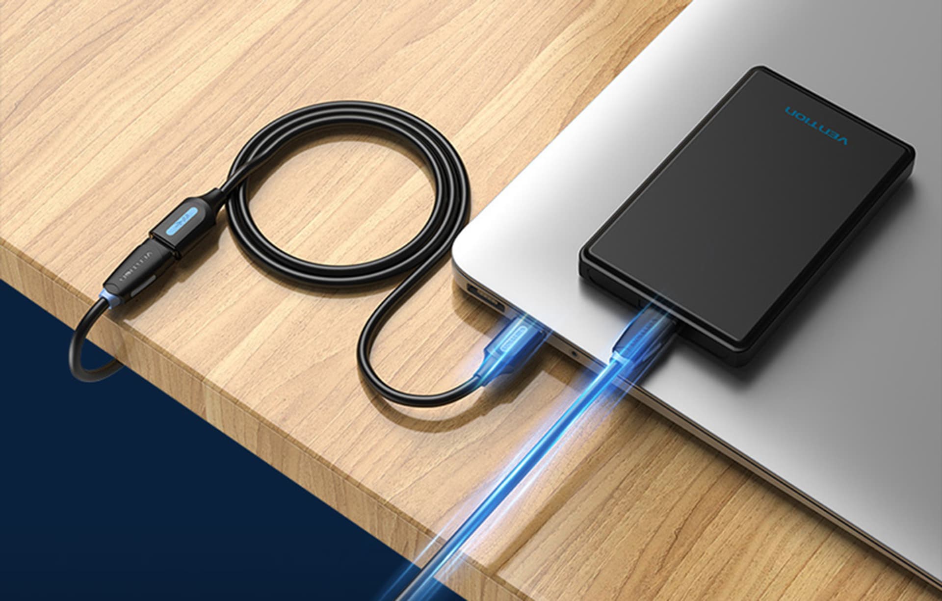

Przedłużacz USB 3.0 A męski do żeński USB A Vention CBHBD 0.5m